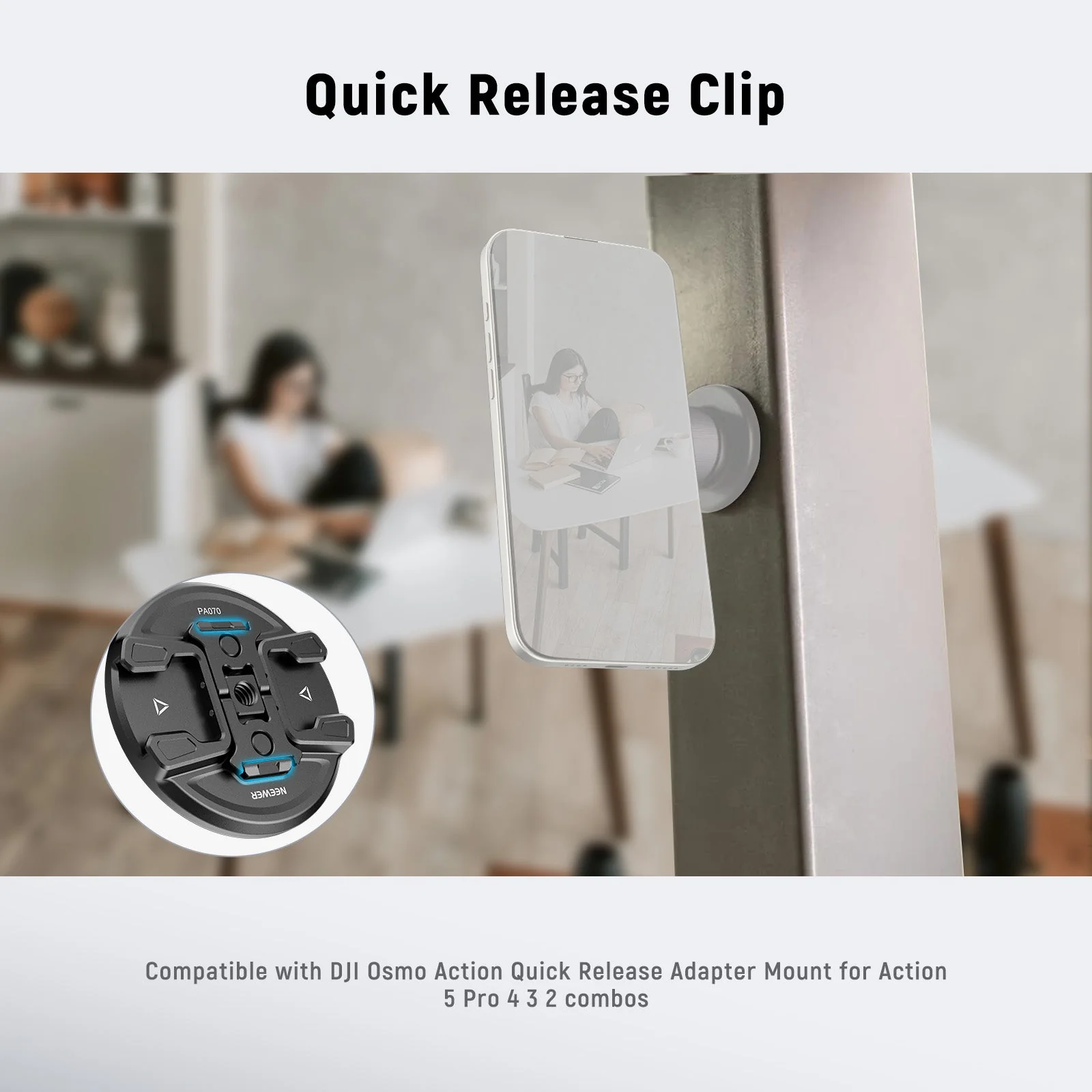 NEEWER PA070 Magnetic Phone Tripod Mount for MagSafe iPhone - Image 5
