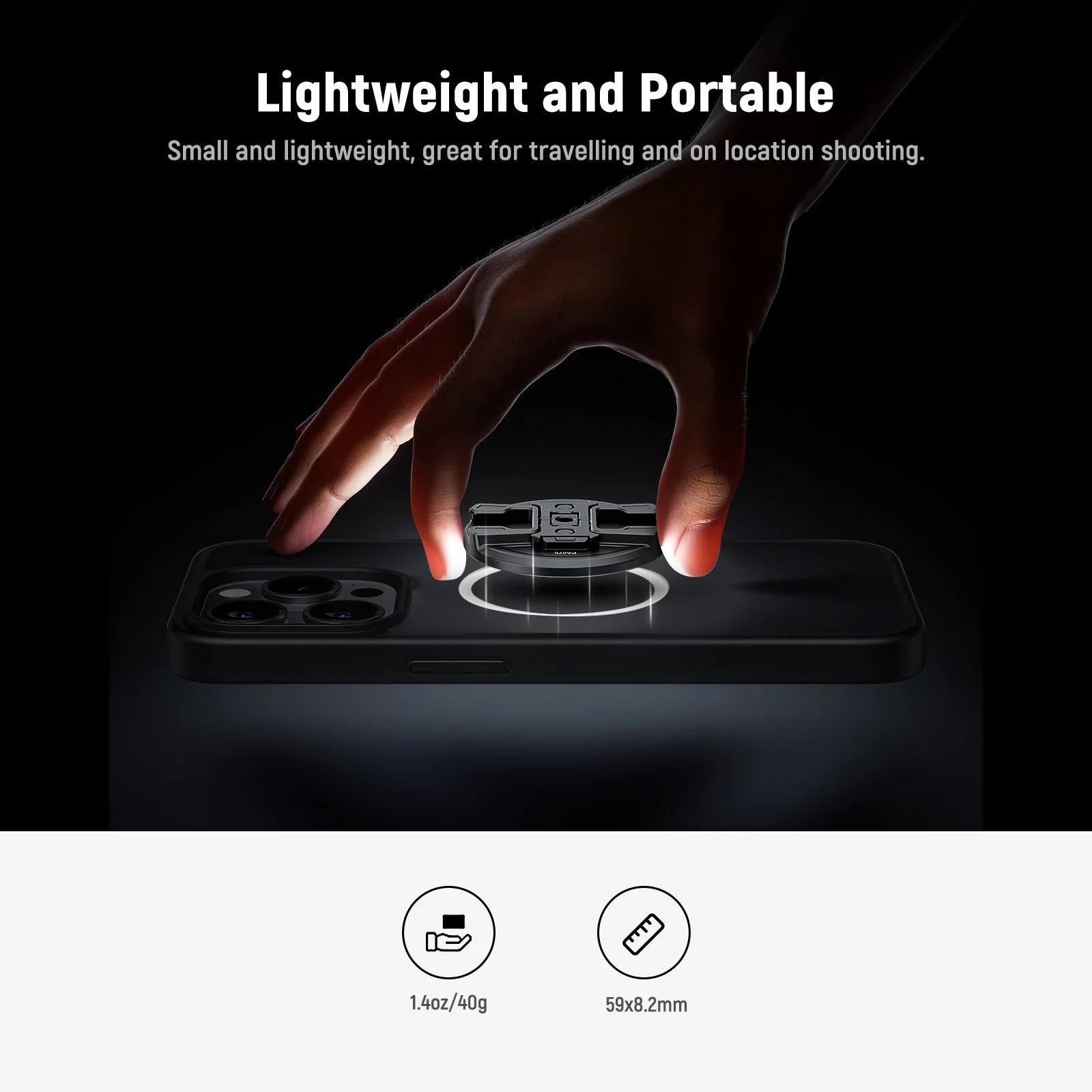 NEEWER PA070 Magnetic Phone Tripod Mount for MagSafe iPhone - Image 7