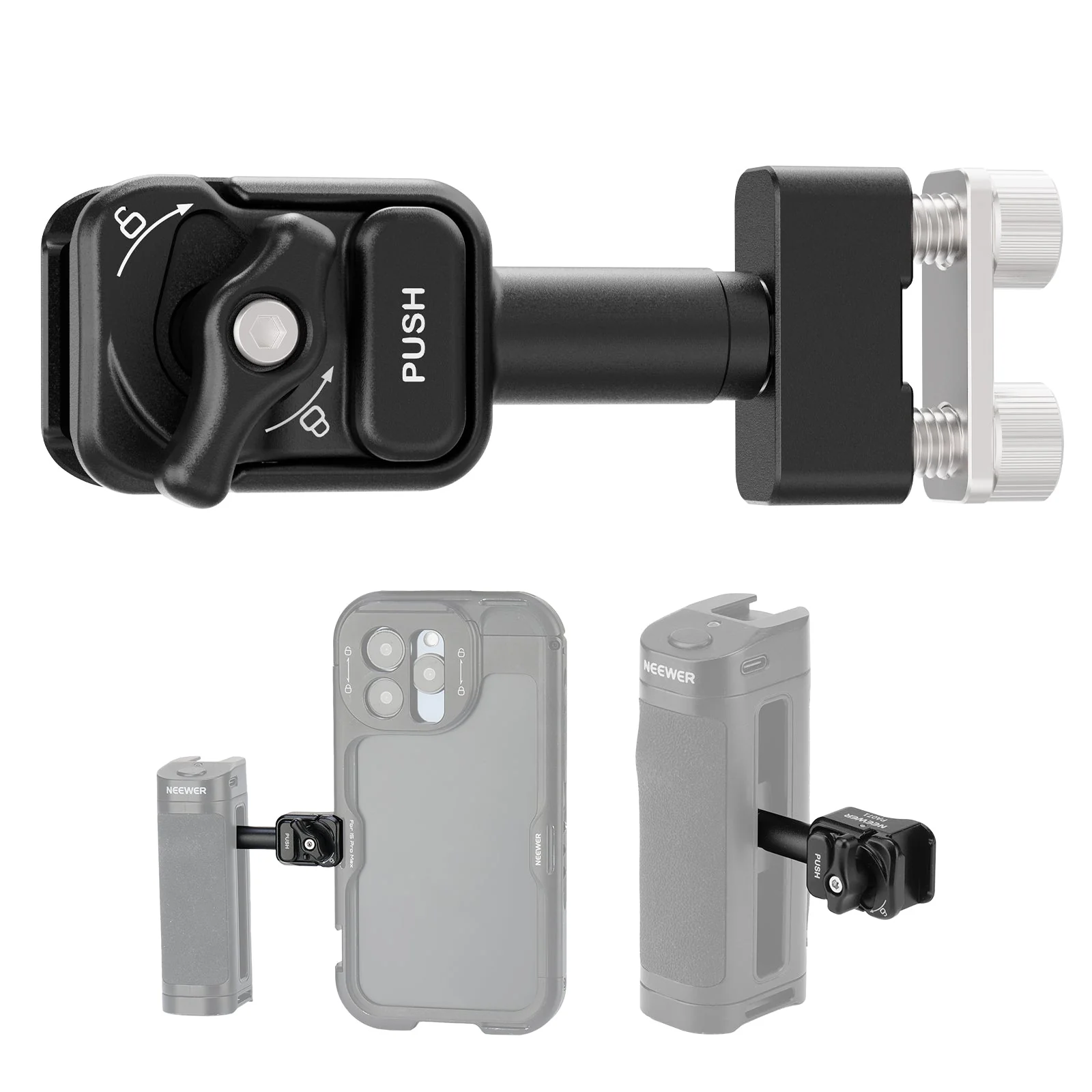 NEEWER PA071 Quick Release Side Handle Mounting Adapter for Phone Cage