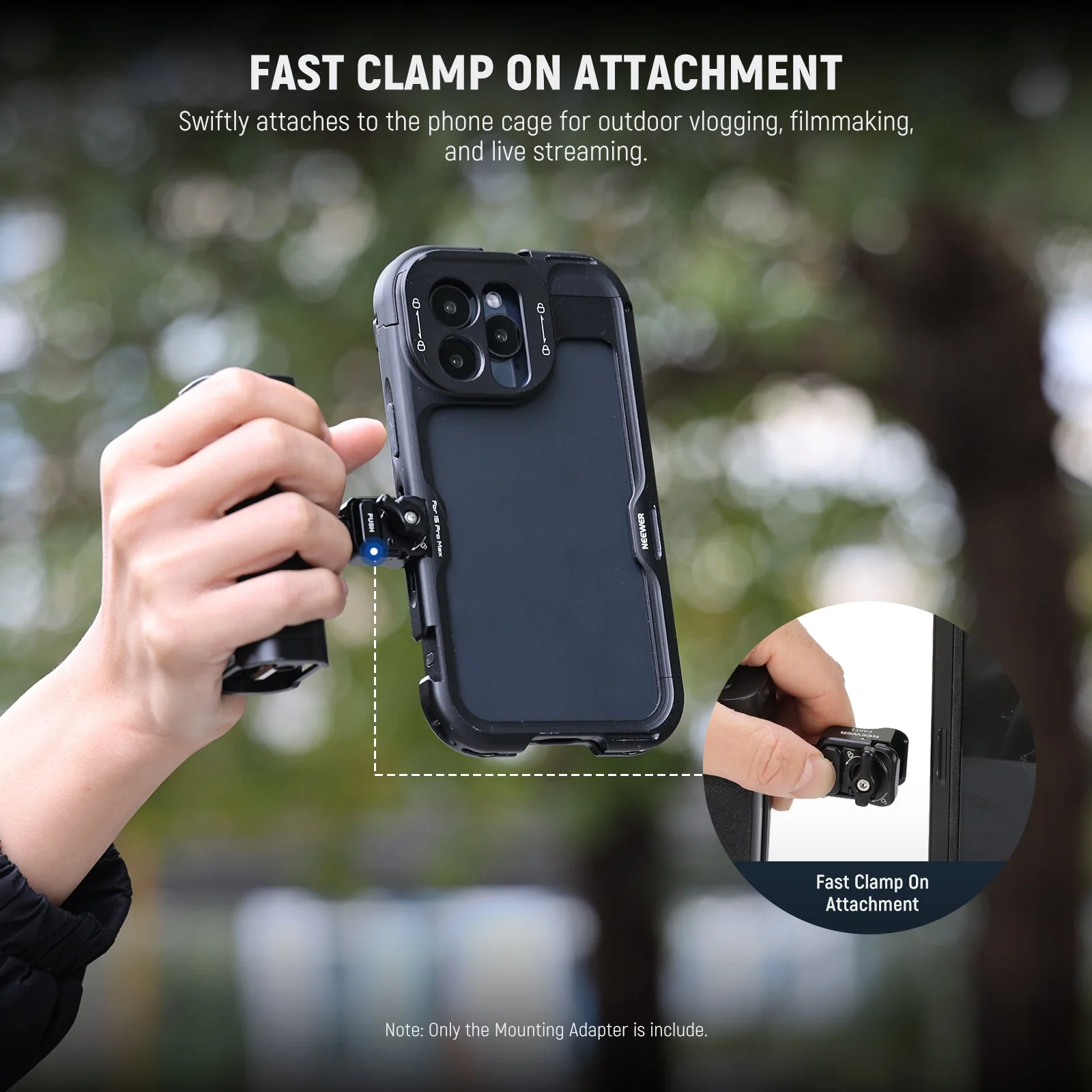 NEEWER PA071 Quick Release Side Handle Mounting Adapter for Phone Cage - Image 5