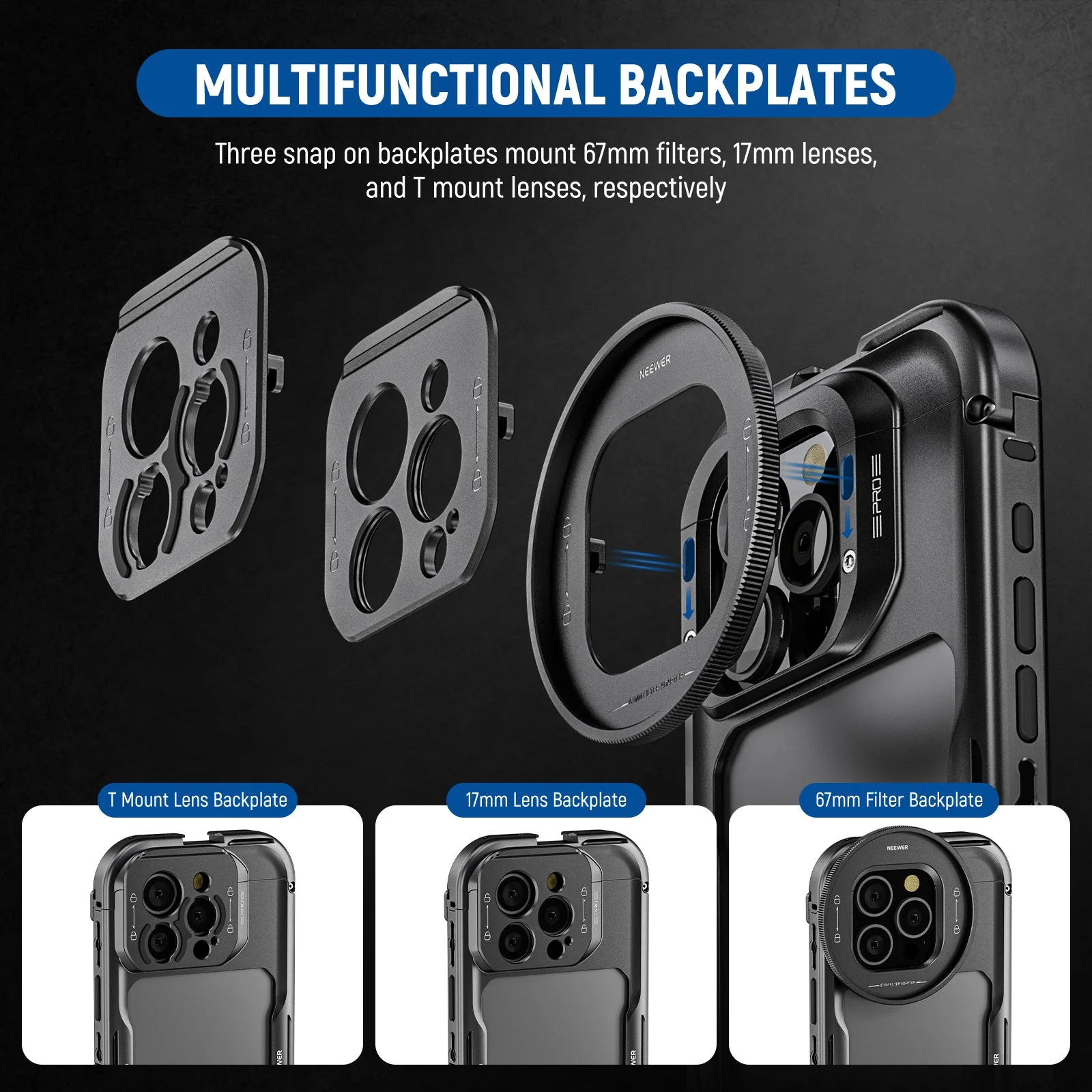 NEEWER PA073/PA074 Phone Cage Compatible with iPhone 16 Pro/Pro Max - Image 3