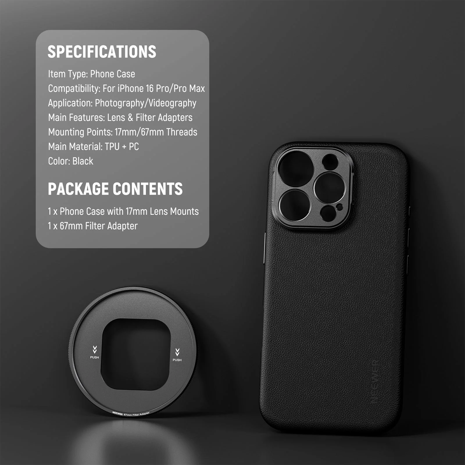 NEEWER PA083/PA084 Phone Case For iPhone 16 Pro/Pro Max - Image 9