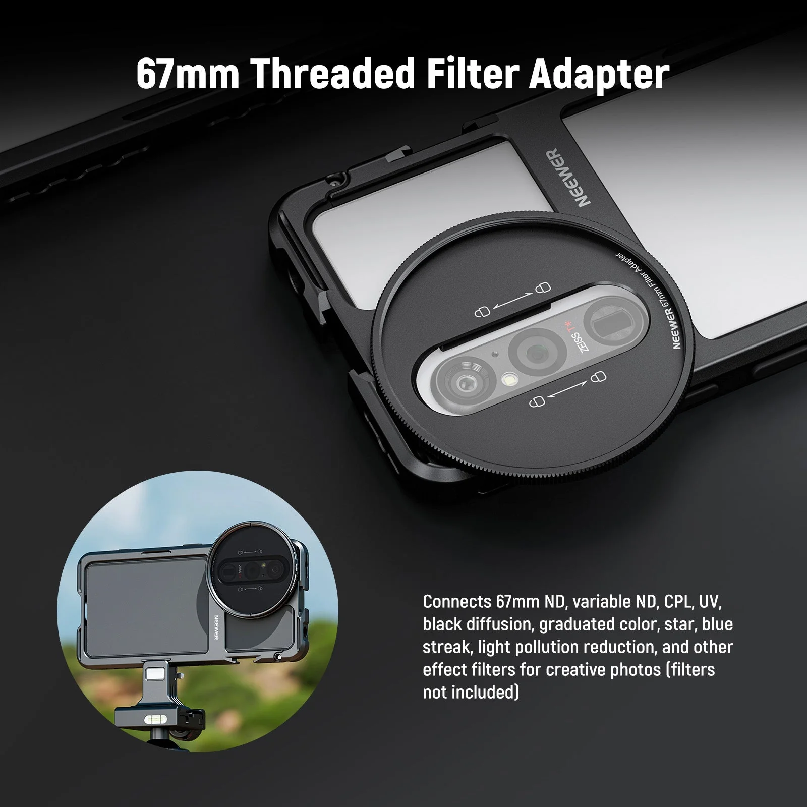 NEEWER PA086/PA087 Phone Cage Compatible with Sony Xperia PRO-I / Xperia 1 V - Image 11