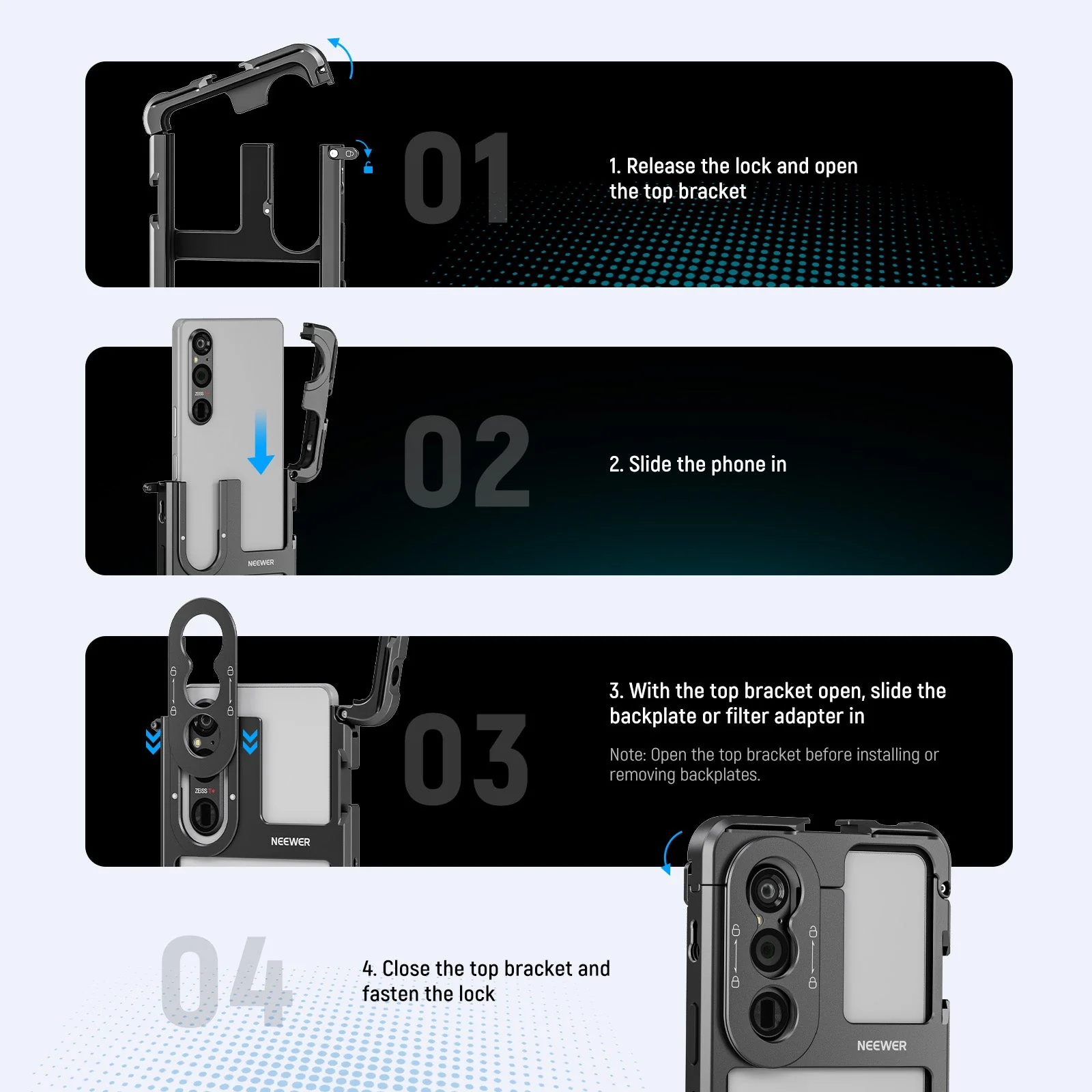 NEEWER PA086/PA087 Phone Cage Compatible with Sony Xperia PRO-I / Xperia 1 V - Image 9