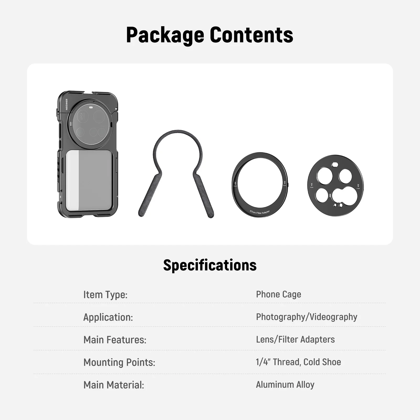 NEEWER PA091 Phone Cage Kit Compatible with Xiaomi 15 Ultra - Image 7