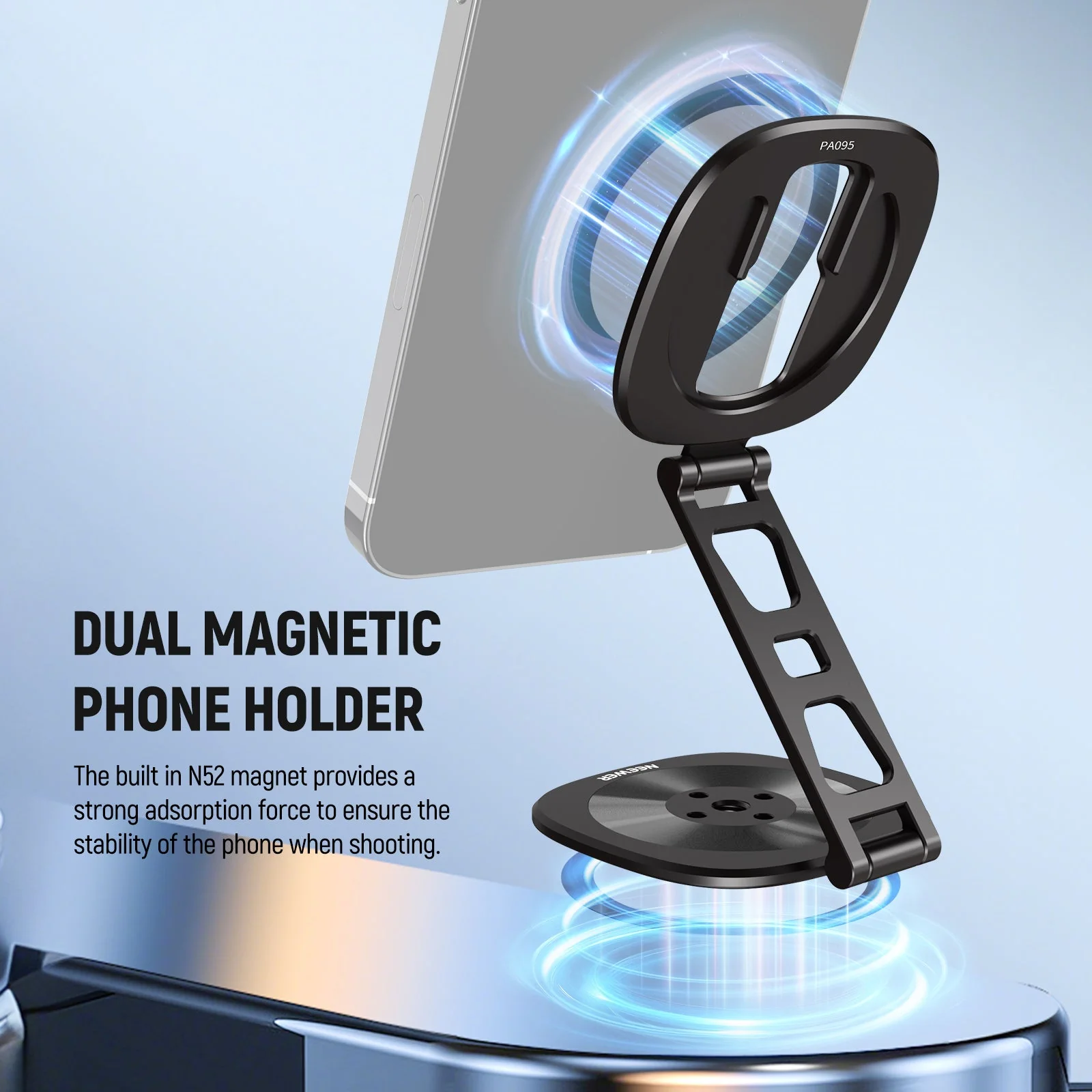 NEEWER PA095 Foldable Dual Magnetic Phone Holder - Image 2
