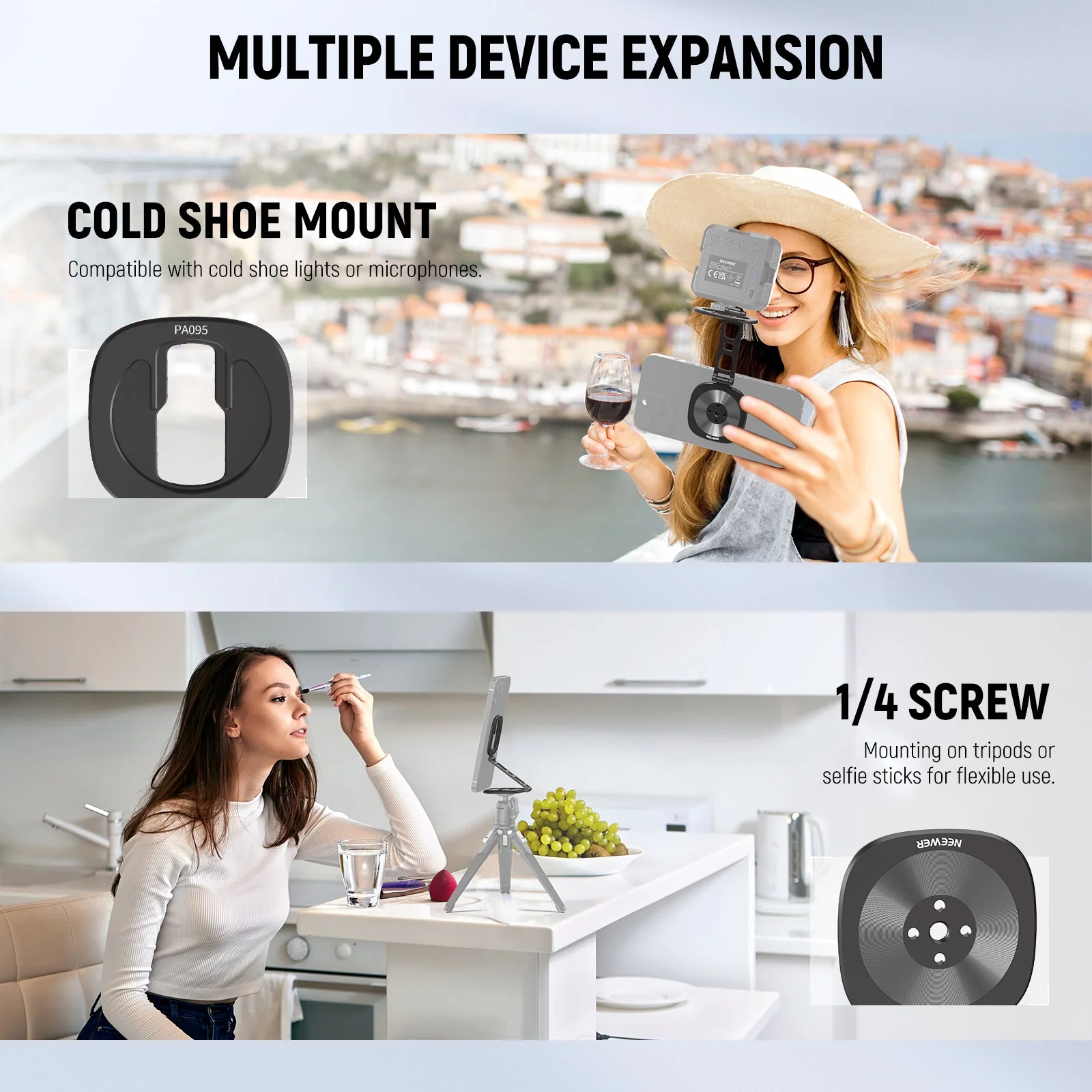 NEEWER PA095 Foldable Dual Magnetic Phone Holder - Image 5