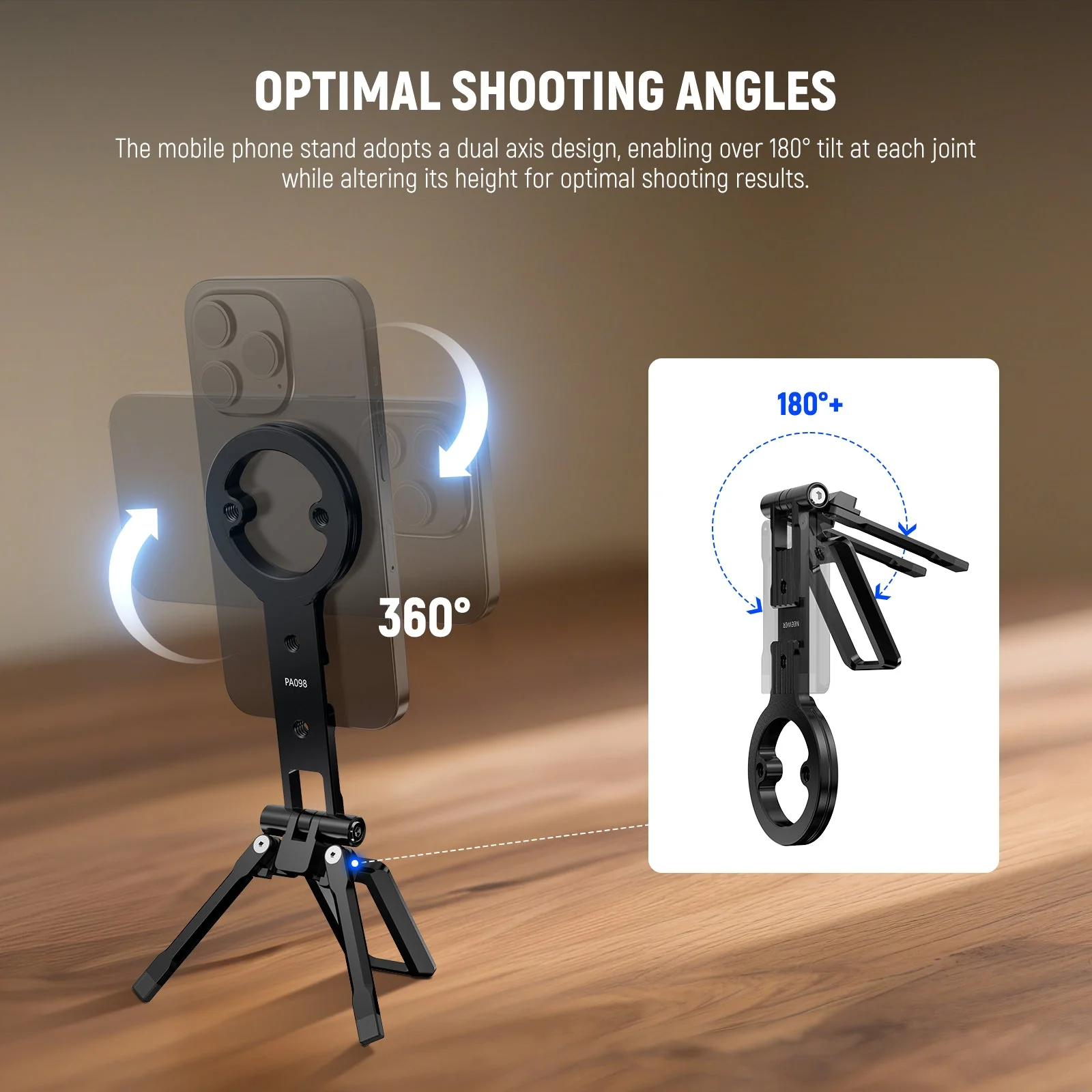 NEEWER PA098 Magnetic Phone Tripod Holder Stand - Image 3