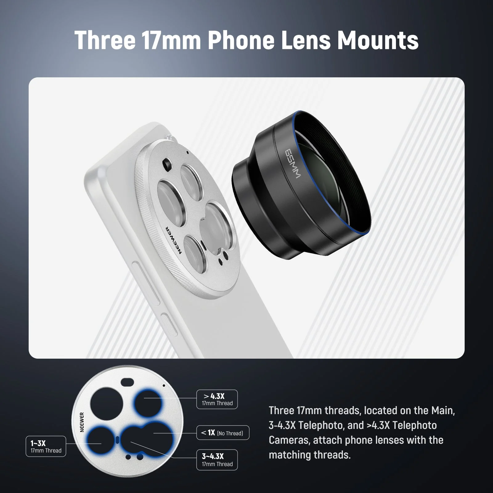 NEEWER PA111 Lens Backplate for Xiaomi 15 Ultra Original Phone Case - Image 2