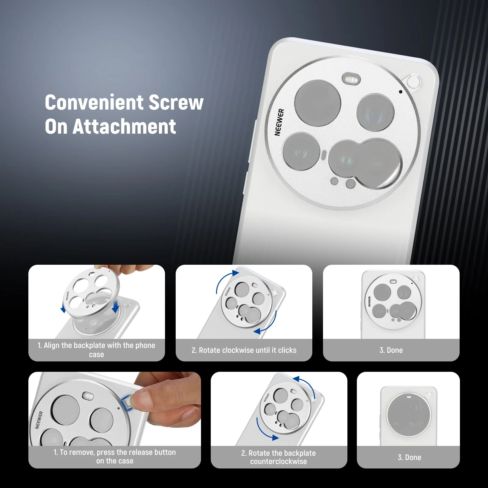 NEEWER PA111 Lens Backplate for Xiaomi 15 Ultra Original Phone Case - Image 3