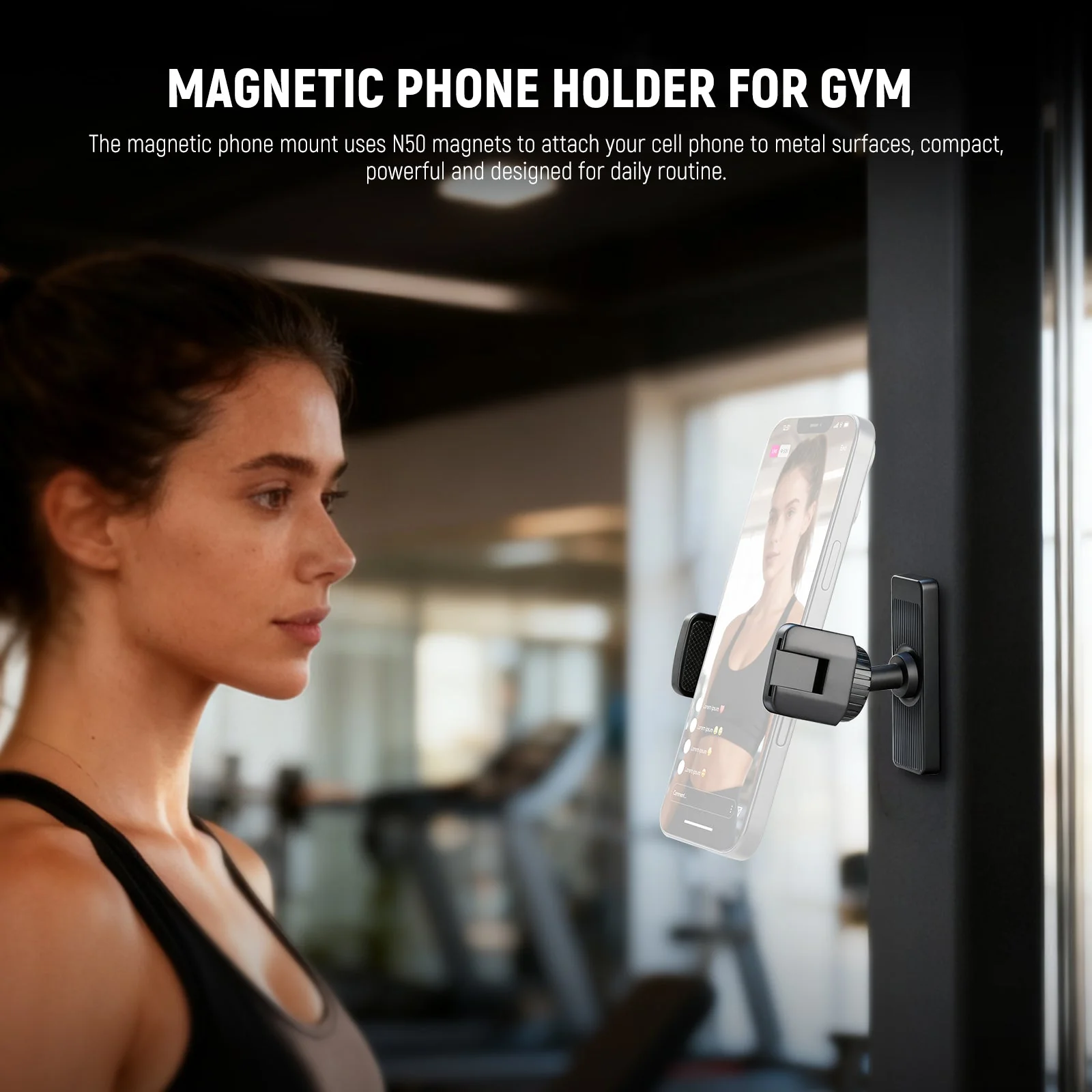 NEEWER PA119 Magnetic Phone Holder Mount for Gym - Image 2