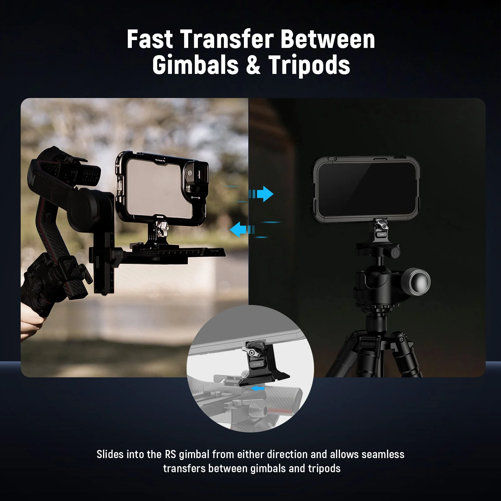 NEEWER PA124 Quick Release Phone Tripod Mount with Arca Type Base - Image 5