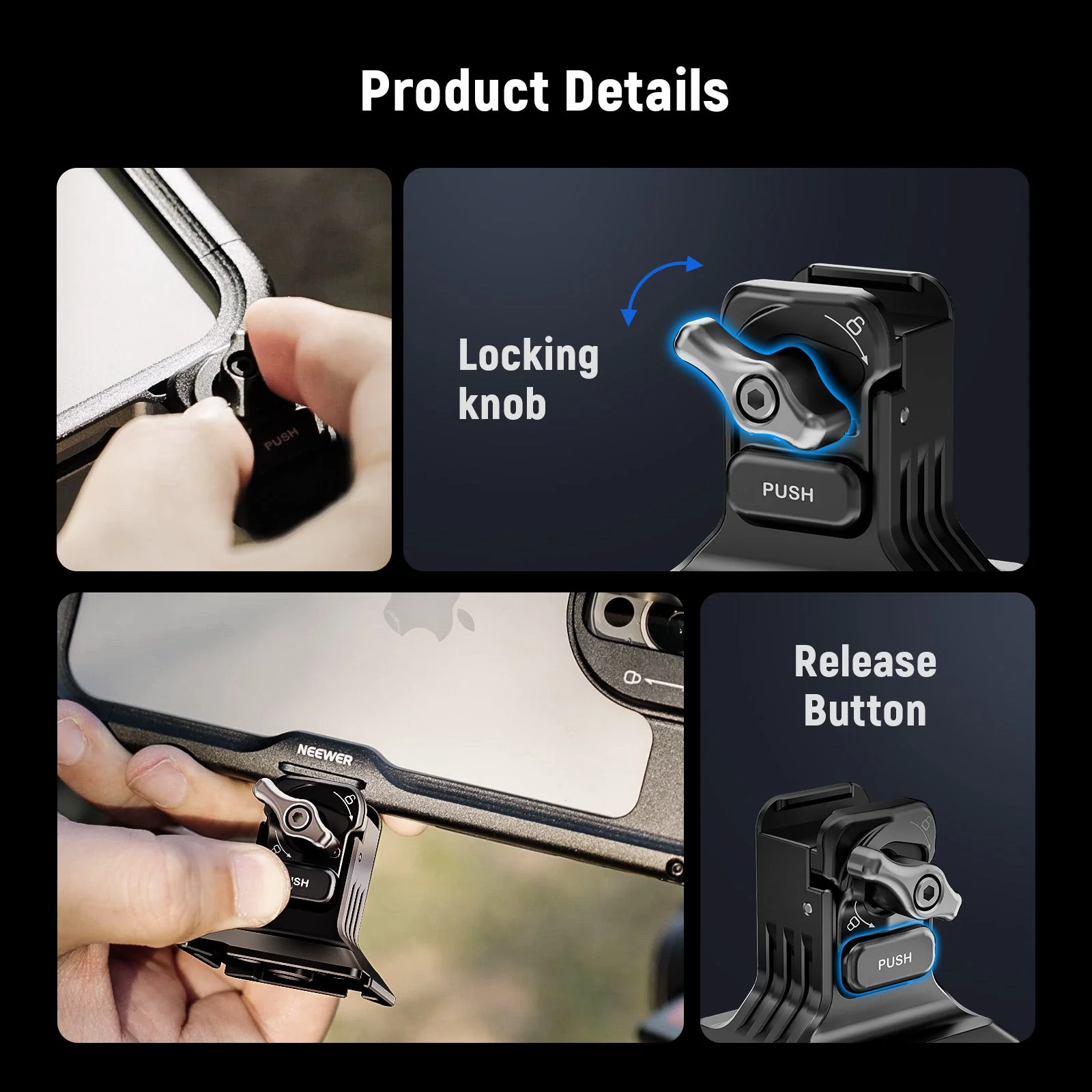 NEEWER PA124 Quick Release Phone Tripod Mount with Arca Type Base - Image 7