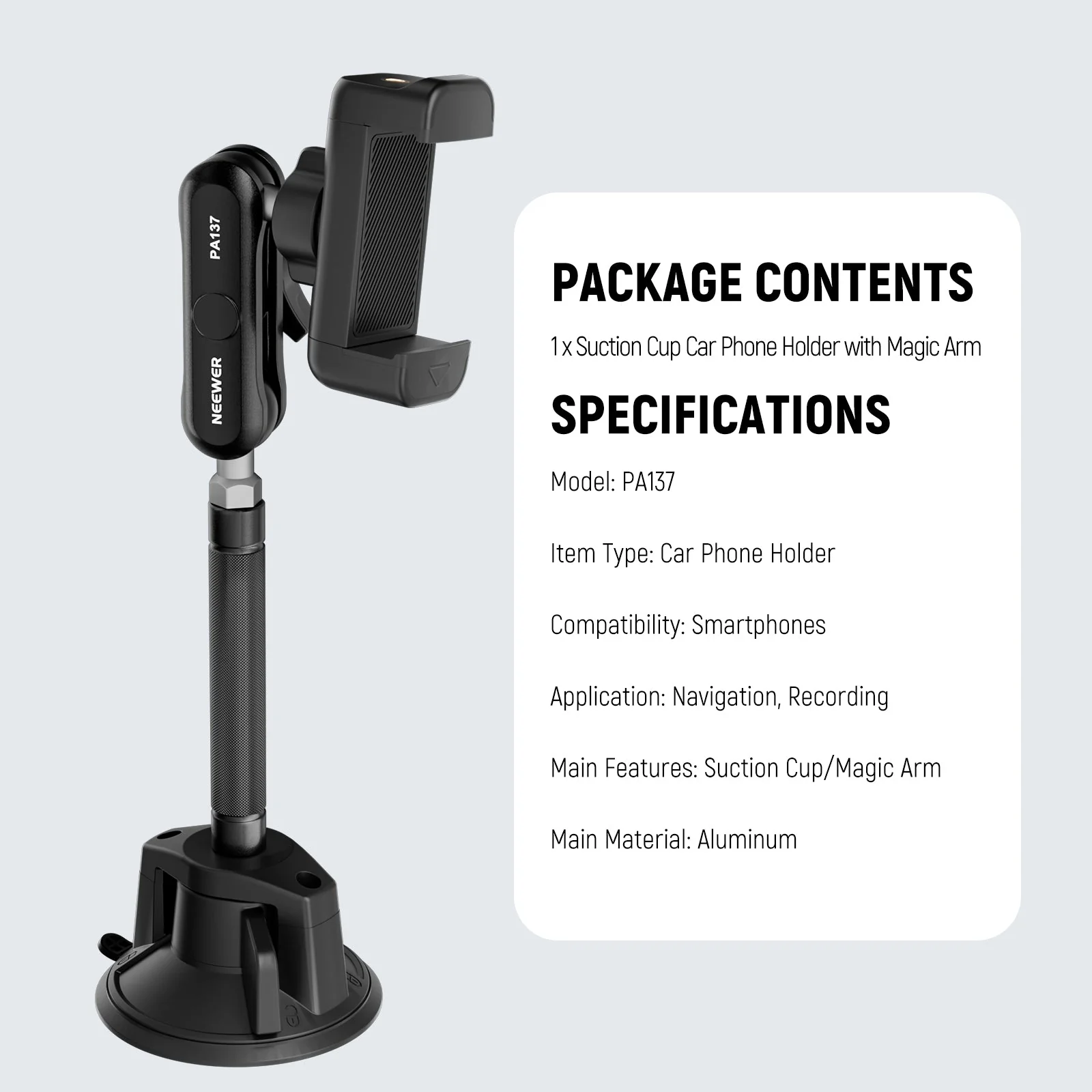 NEEWER PA136/PA137 Suction Cup Car Phone Holder - Image 16