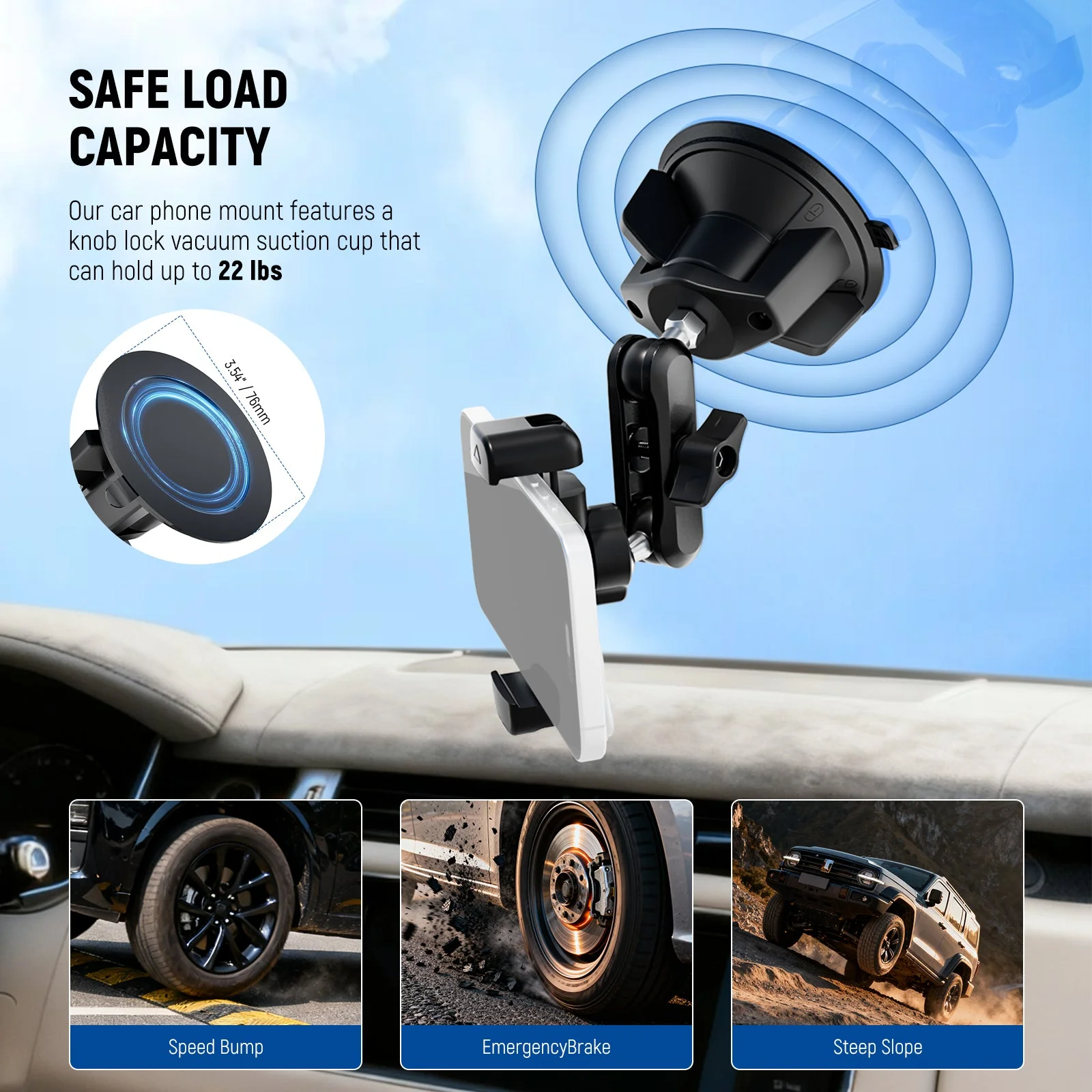 NEEWER PA136/PA137 Suction Cup Car Phone Holder - Image 4