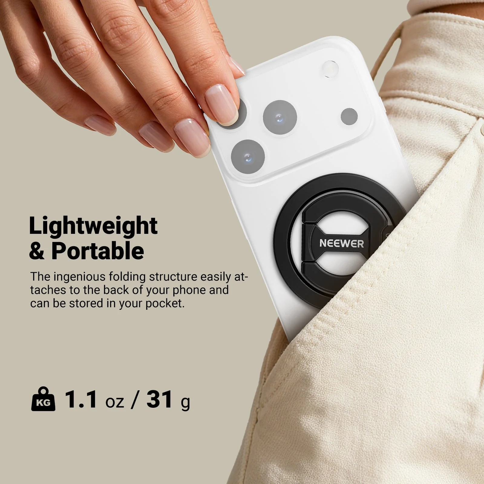 NEEWER PA140 Dual Side Magnetic Phone Ring Holder - Image 7