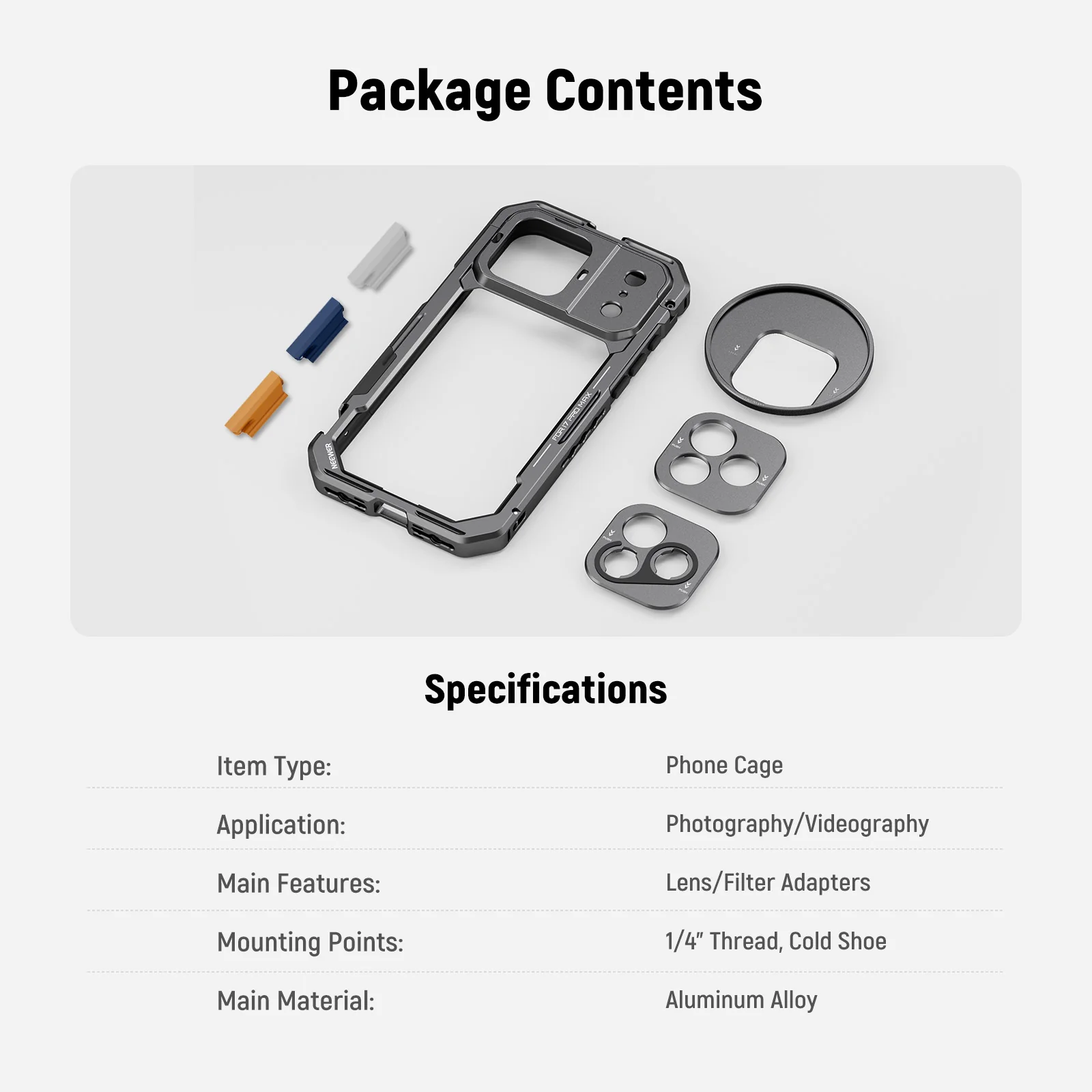 NEEWER PA143/PA144 Phone Cage Compatible with iPhone 17 Pro/Pro Max - Image 15