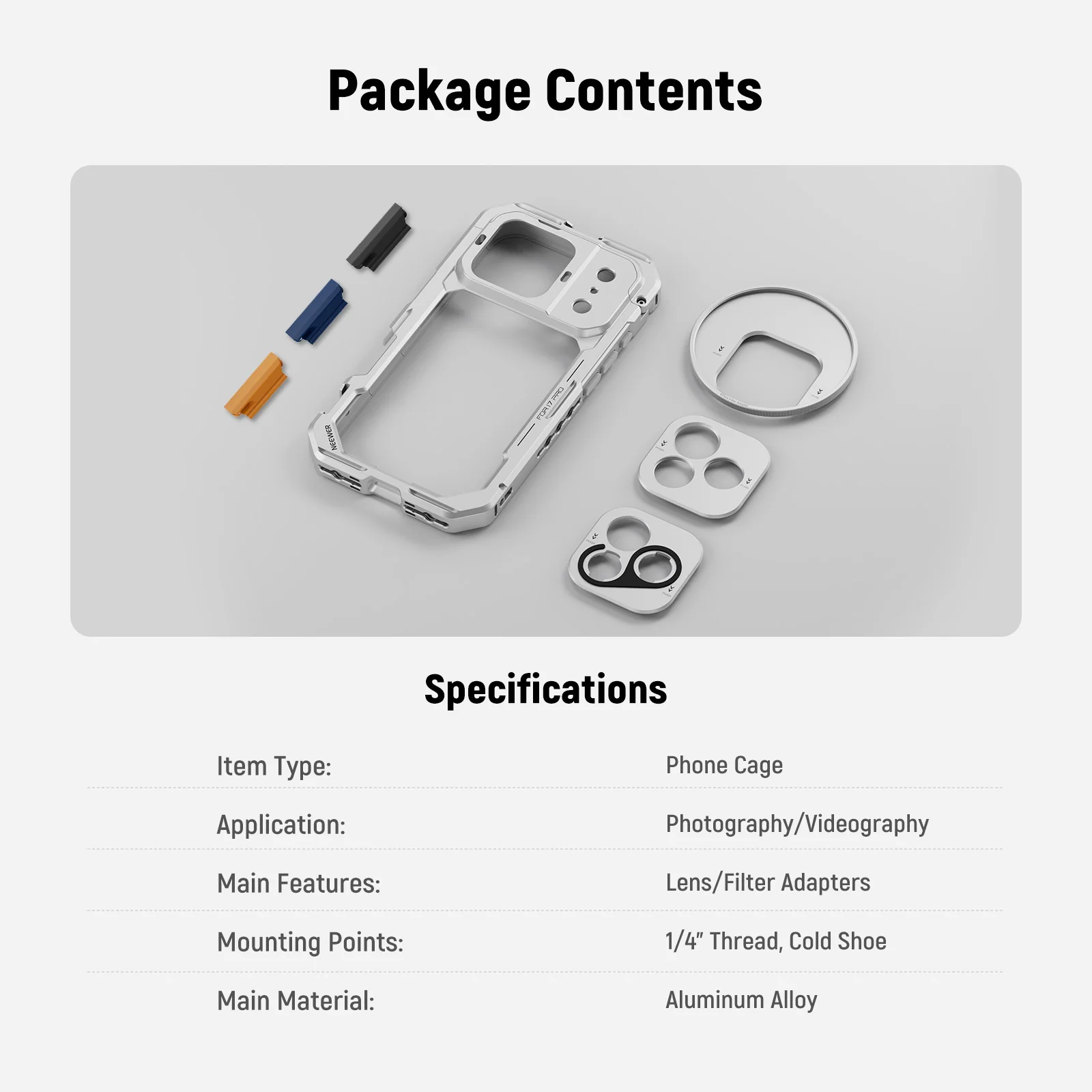 NEEWER PA143/PA144 Phone Cage Compatible with iPhone 17 Pro/Pro Max - Image 23
