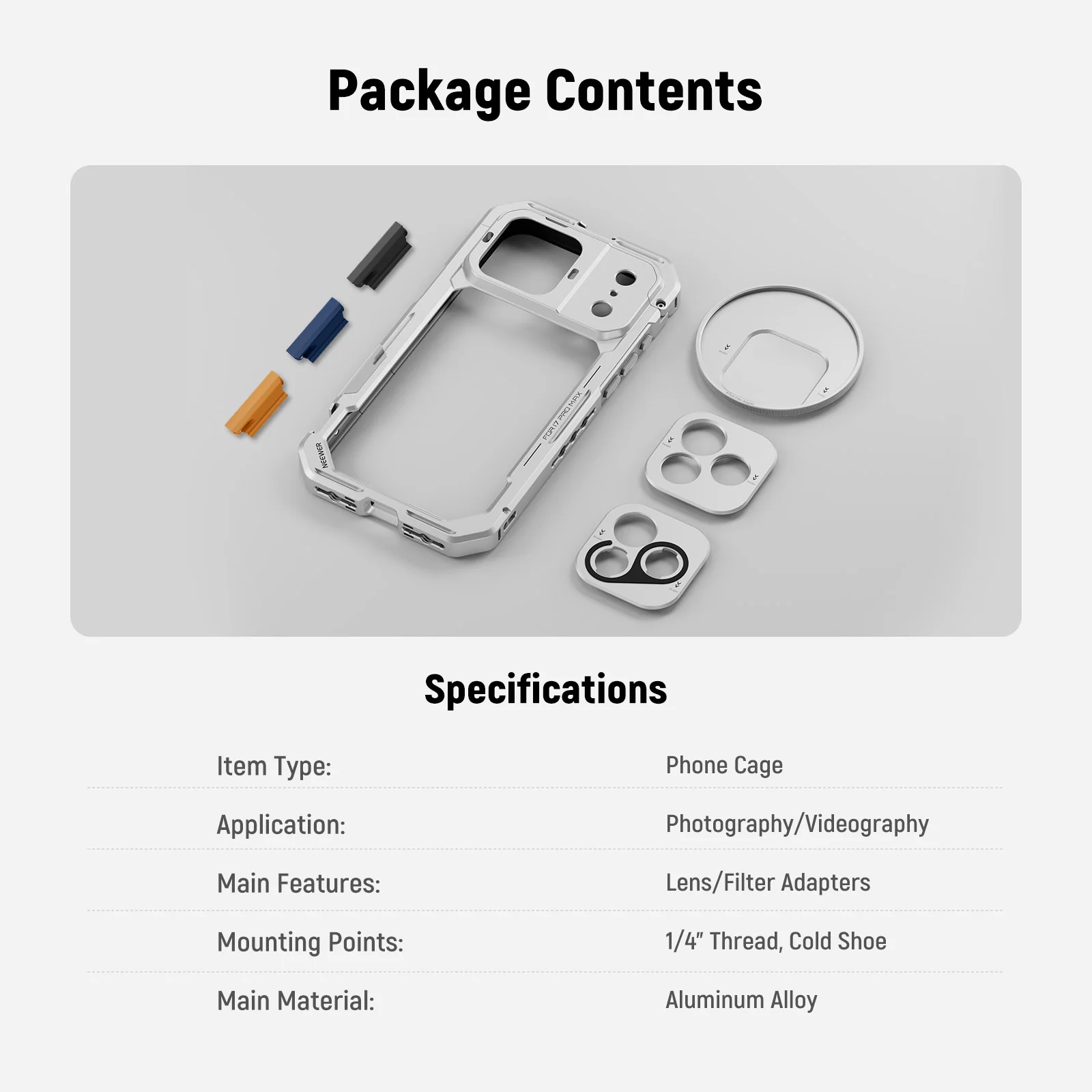 NEEWER PA143/PA144 Phone Cage Compatible with iPhone 17 Pro/Pro Max - Image 31