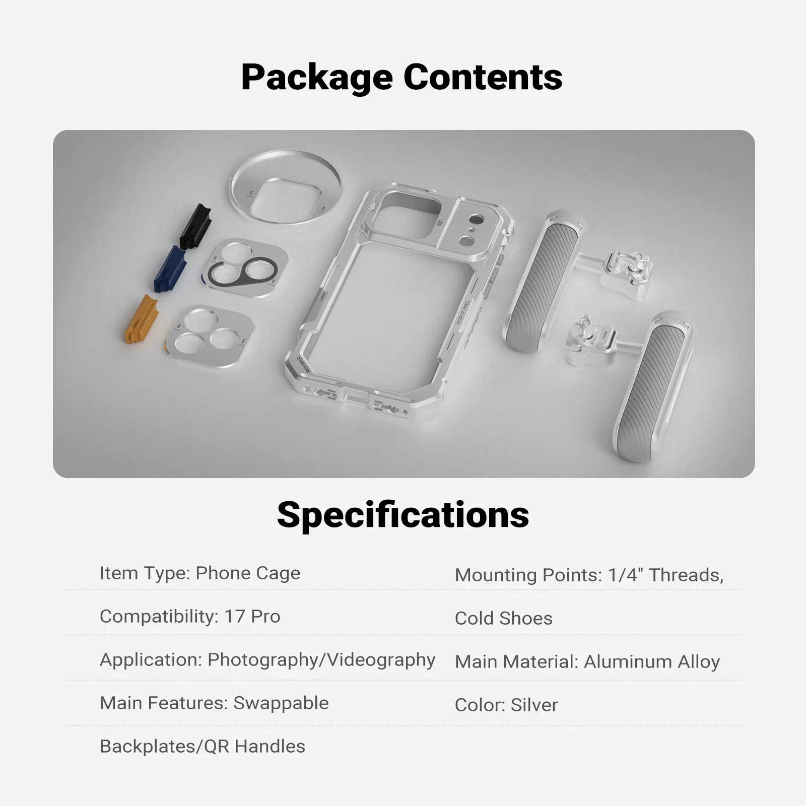 NEEWER PA143/PA144 Phone Cage Kit Compatible with iPhone 17 Pro/Pro Max - Image 18