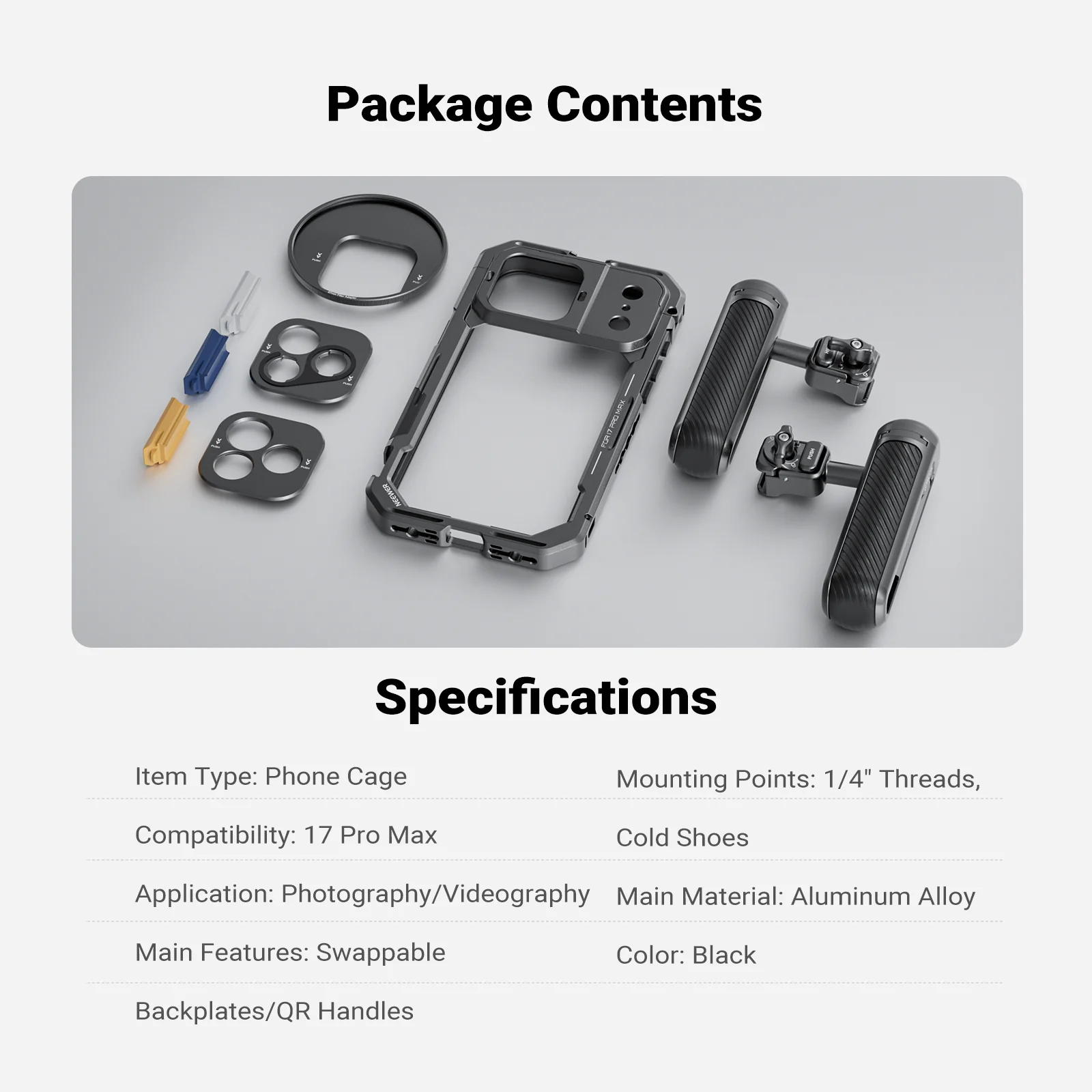 NEEWER PA143/PA144 Phone Cage Kit Compatible with iPhone 17 Pro/Pro Max - Image 27