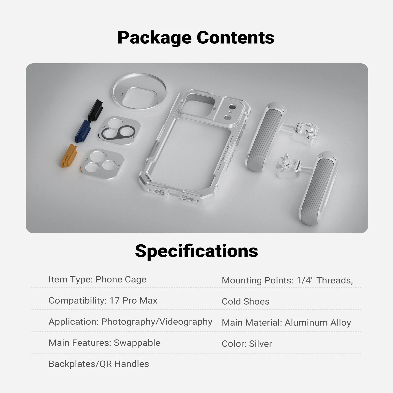 NEEWER PA143/PA144 Phone Cage Kit Compatible with iPhone 17 Pro/Pro Max - Image 9