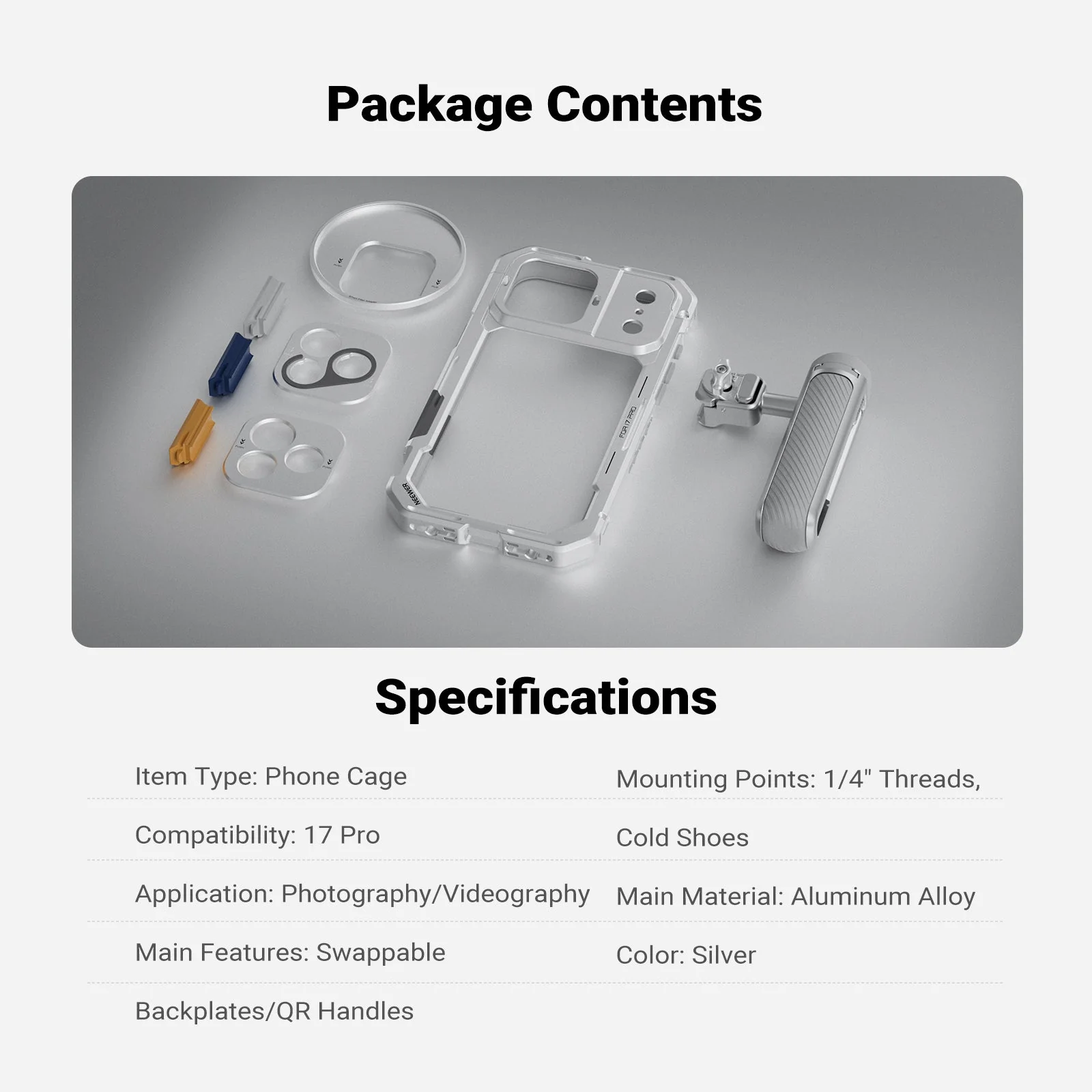 NEEWER PA143/PA144 Phone Cage Handle Kit Compatible with iPhone 17 Pro/Pro Max - Image 18
