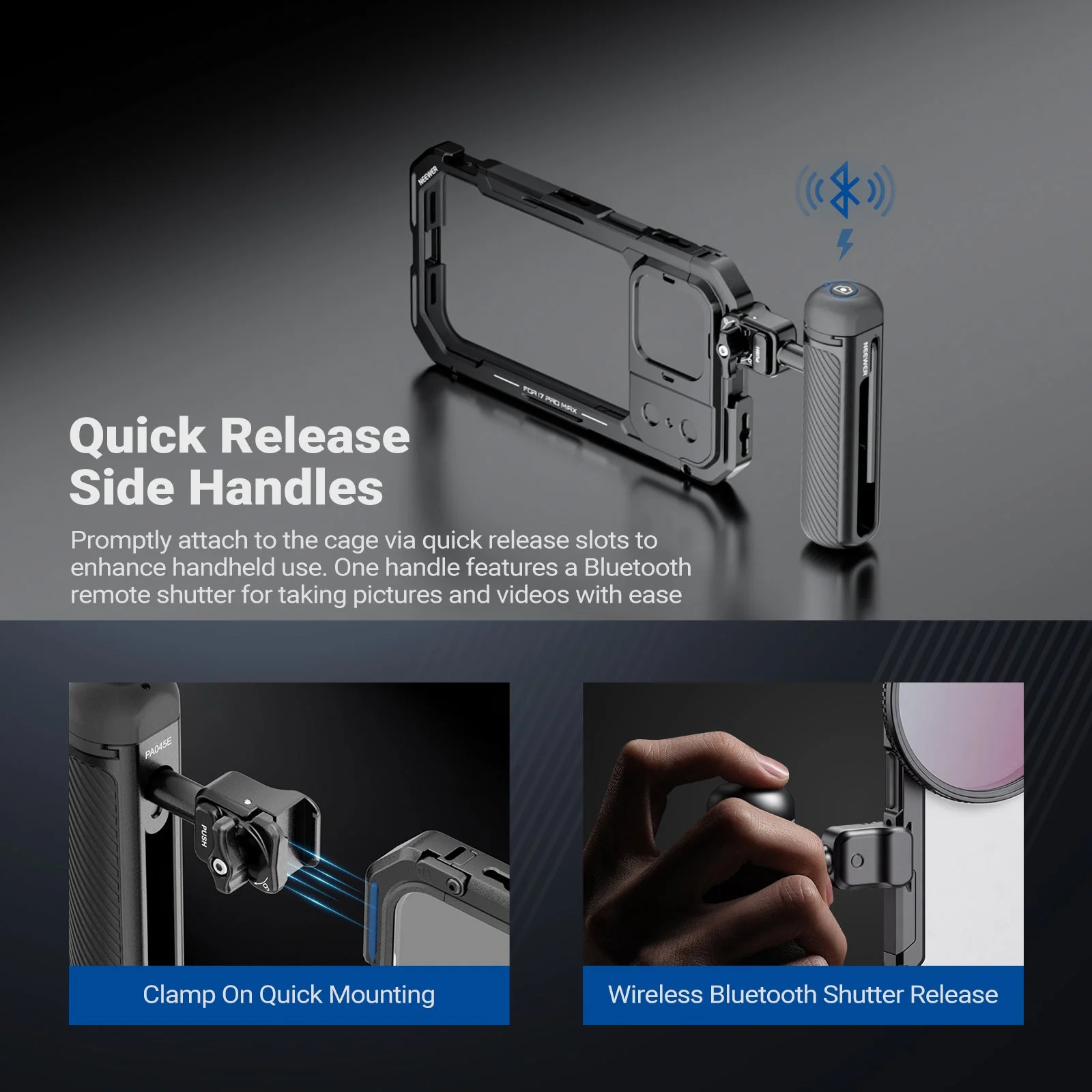 NEEWER PA143/PA144 Phone Cage Handle Kit Compatible with iPhone 17 Pro/Pro Max - Image 23