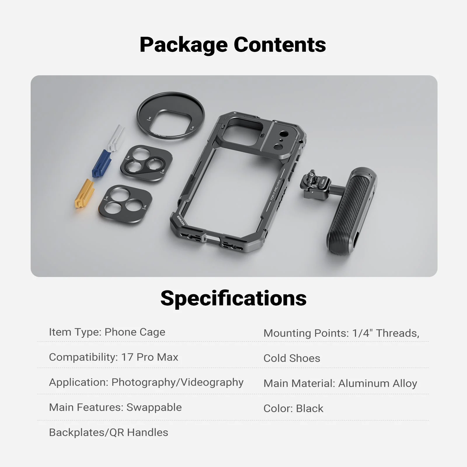 NEEWER PA143/PA144 Phone Cage Handle Kit Compatible with iPhone 17 Pro/Pro Max - Image 27