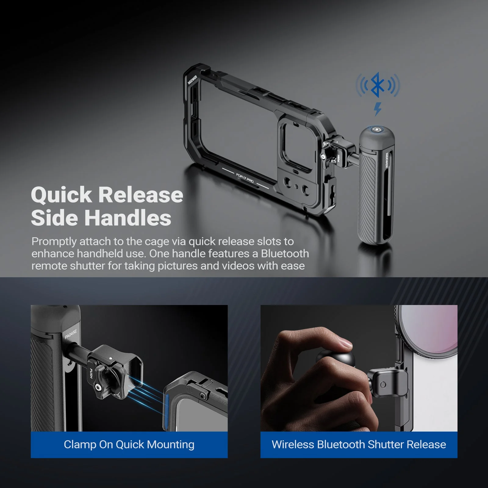 NEEWER PA143/PA144 Phone Cage Handle Kit Compatible with iPhone 17 Pro/Pro Max - Image 6
