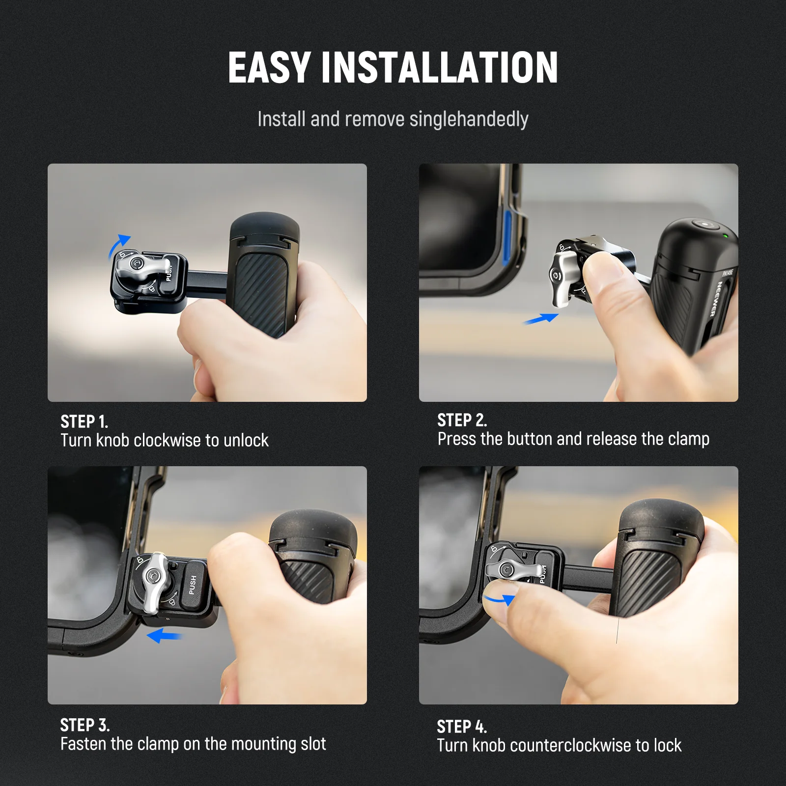 NEEWER PA145/PA145E Quick Release Phone Cage Side Handle - Image 17