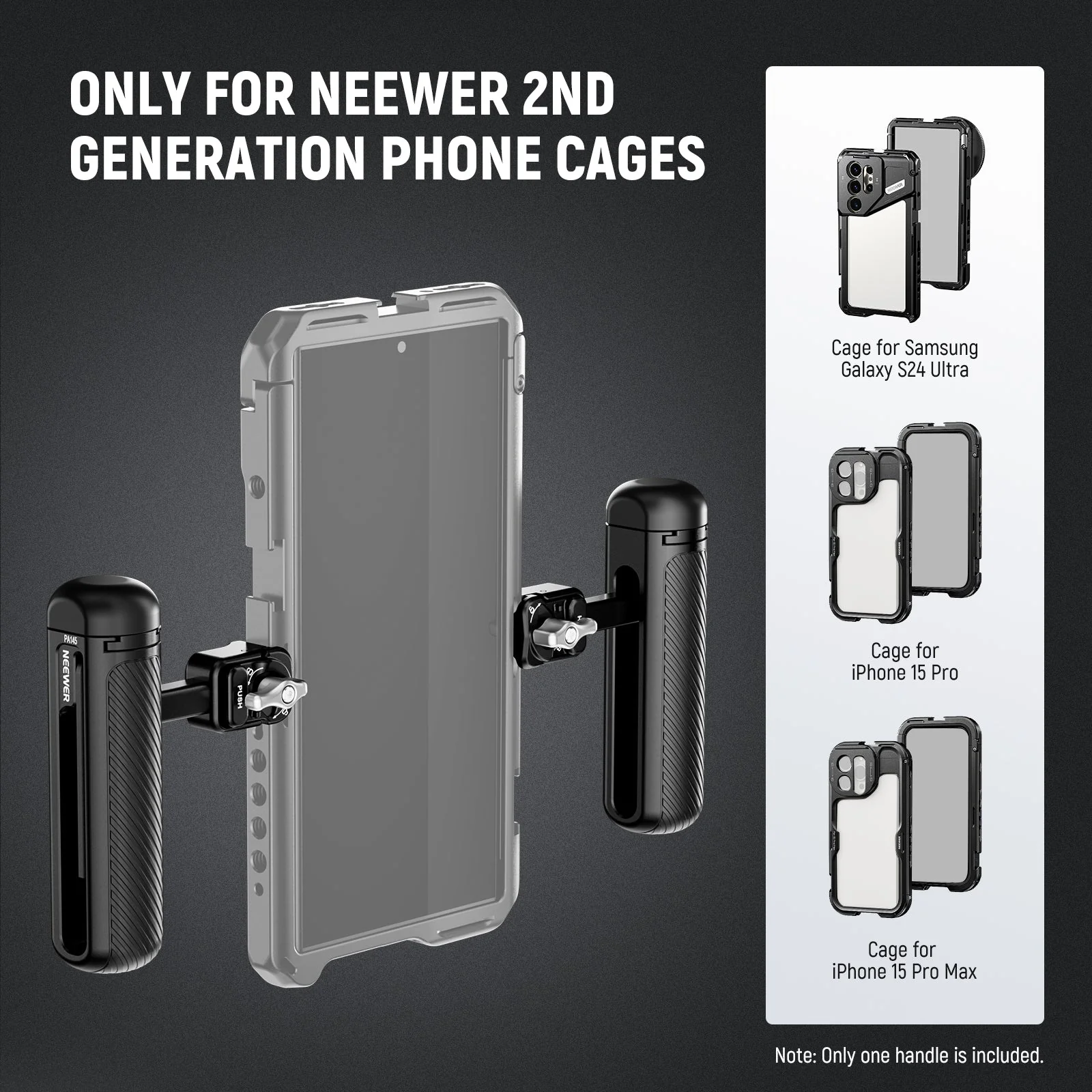 NEEWER PA145/PA145E Quick Release Phone Cage Side Handle - Image 2