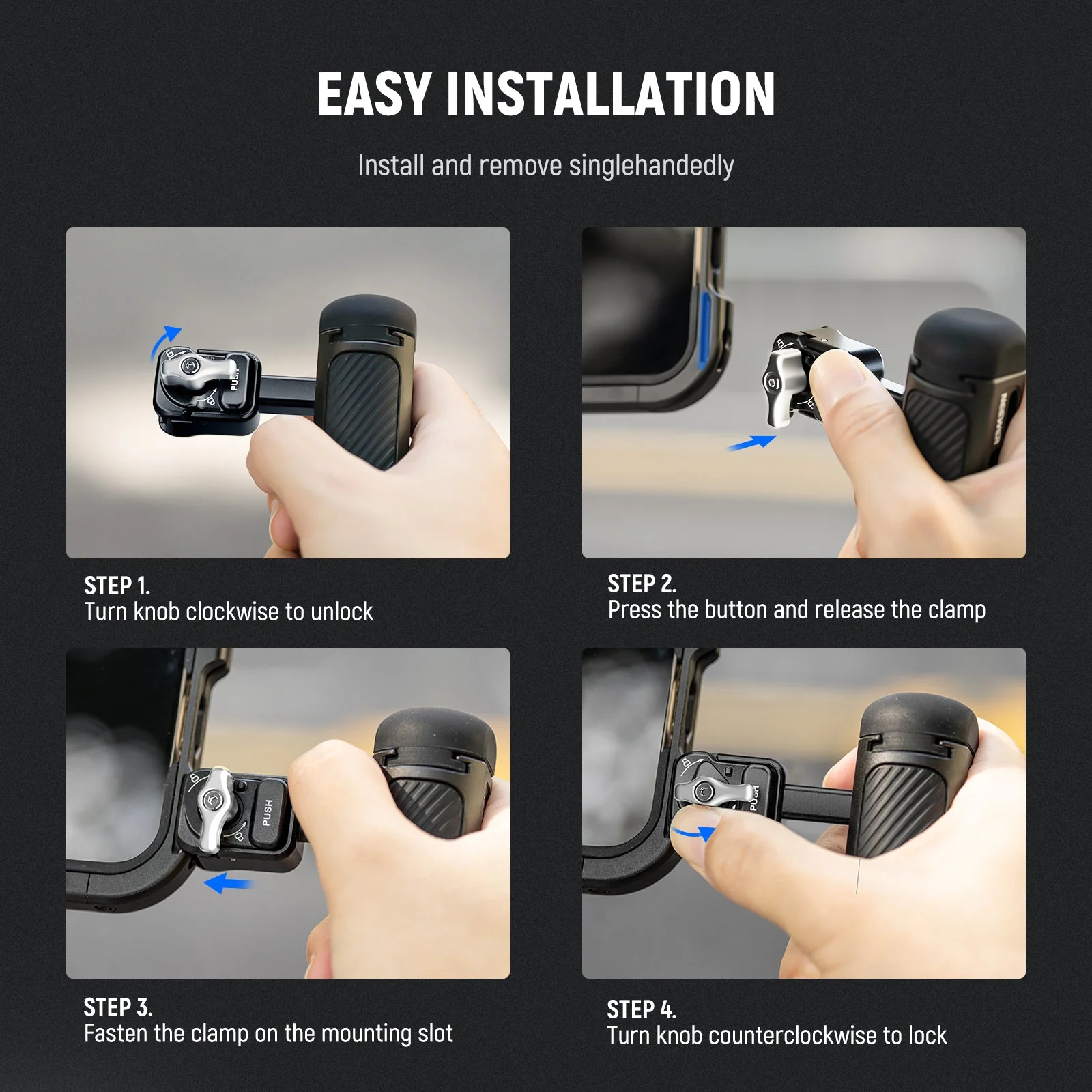 NEEWER PA145/PA145E Quick Release Phone Cage Side Handle - Image 4