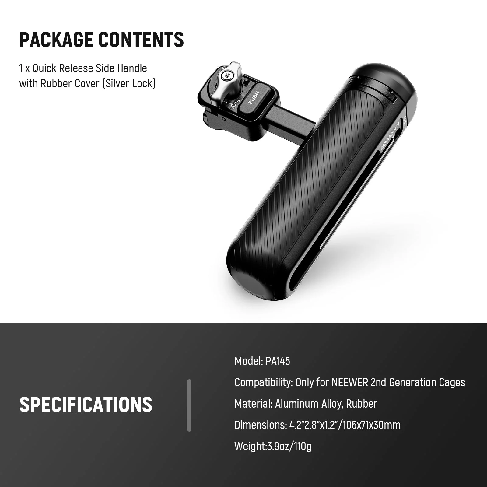 NEEWER PA145/PA145E Quick Release Phone Cage Side Handle - Image 9