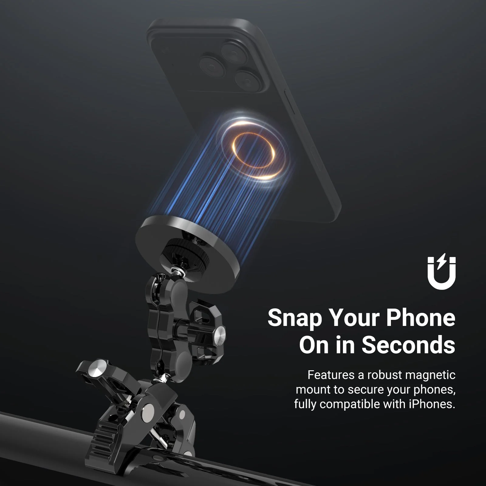 NEEWER PA150 Magnetic Phone Mount with Super Clamp - Image 2