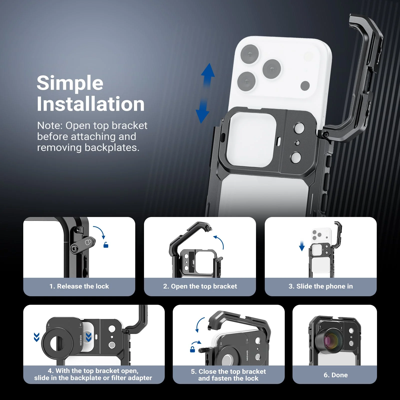 NEEWER PA152 37mm Filter Lens Backplate for iPhone 17 Pro/Pro Max Phone Cage - Image 3