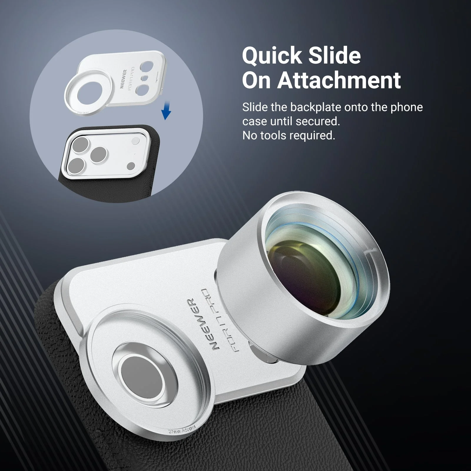 NEEWER PA173 37mm Filter Backplate for PA133/PA134 iPhone 17 Pro/17 Pro Max Case - Image 4