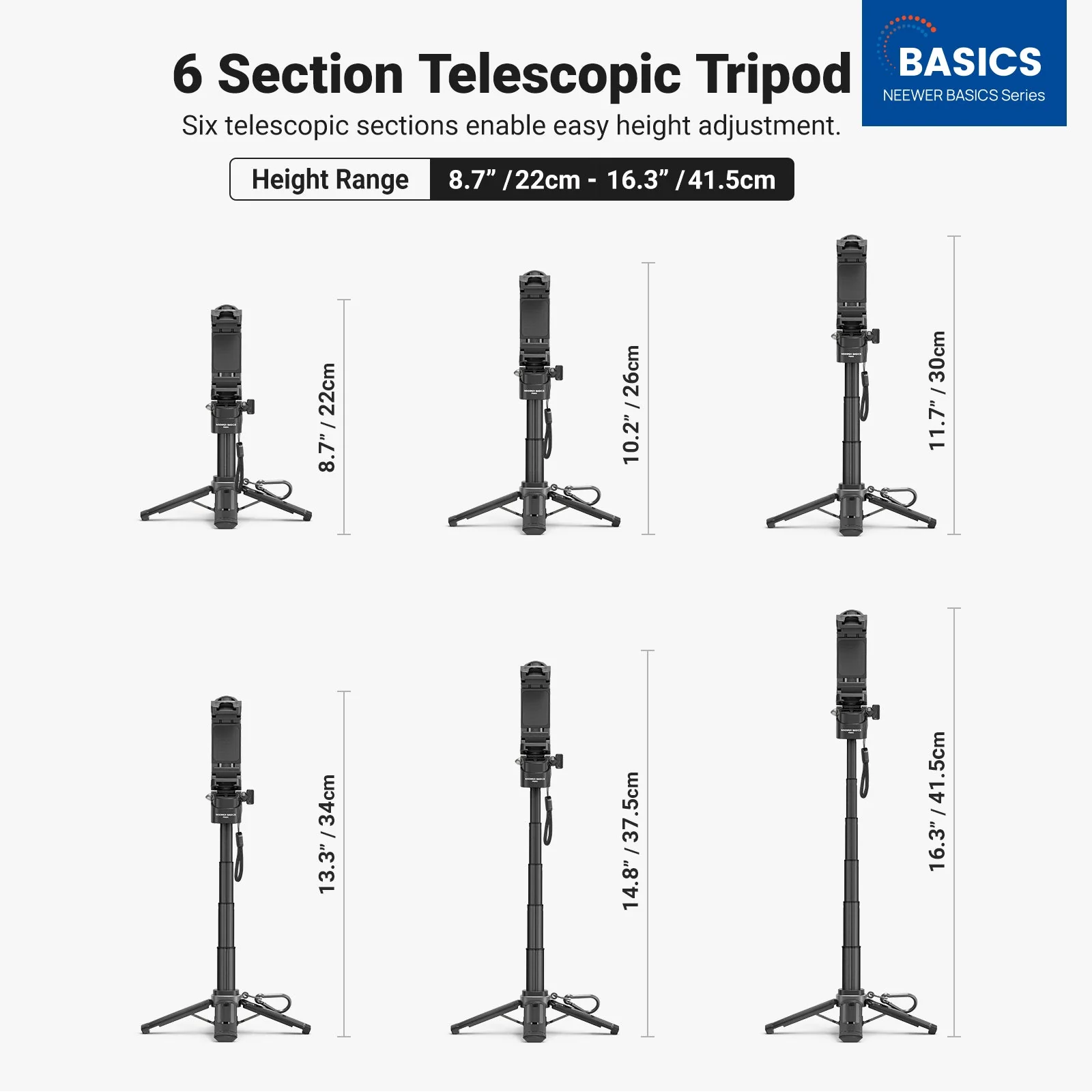 NEEWER BASICS PA986 Mini Phone Tripod Selfie Stick - Image 2