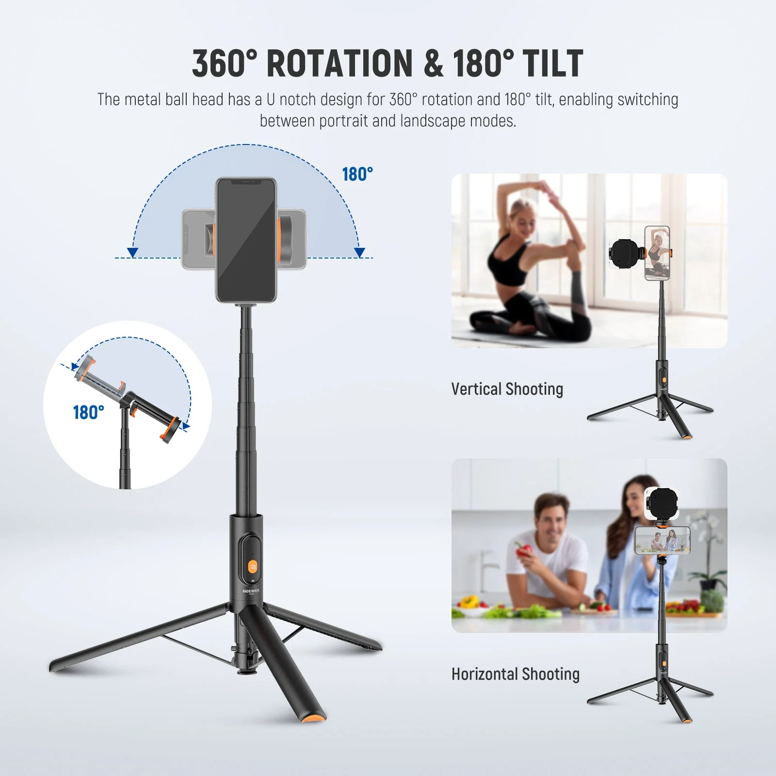NEEWER BASICS PA992 Quick Release Selfie Stick Tripod For Smartphone - Image 3