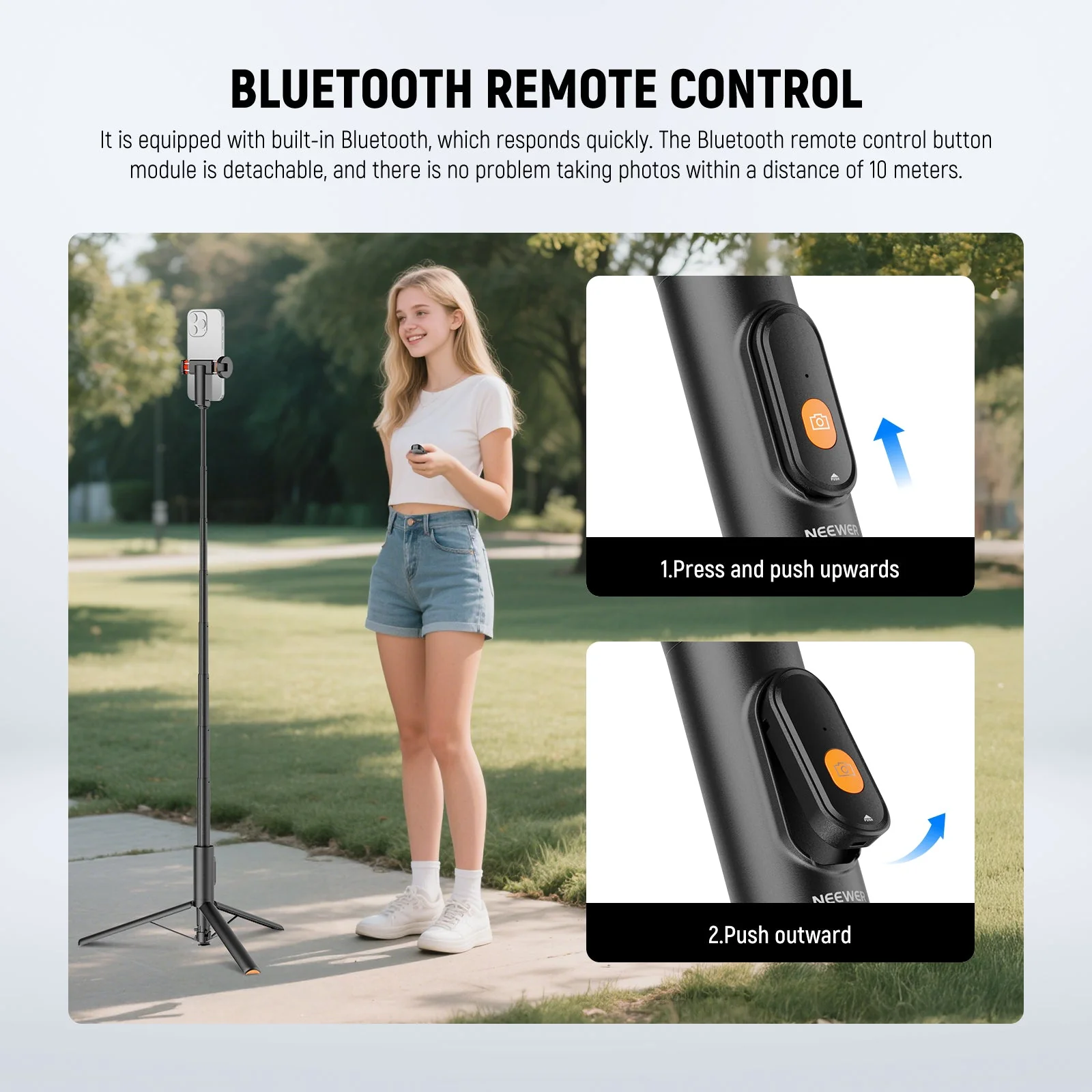 NEEWER BASICS PA992 Quick Release Selfie Stick Tripod For Smartphone - Image 4