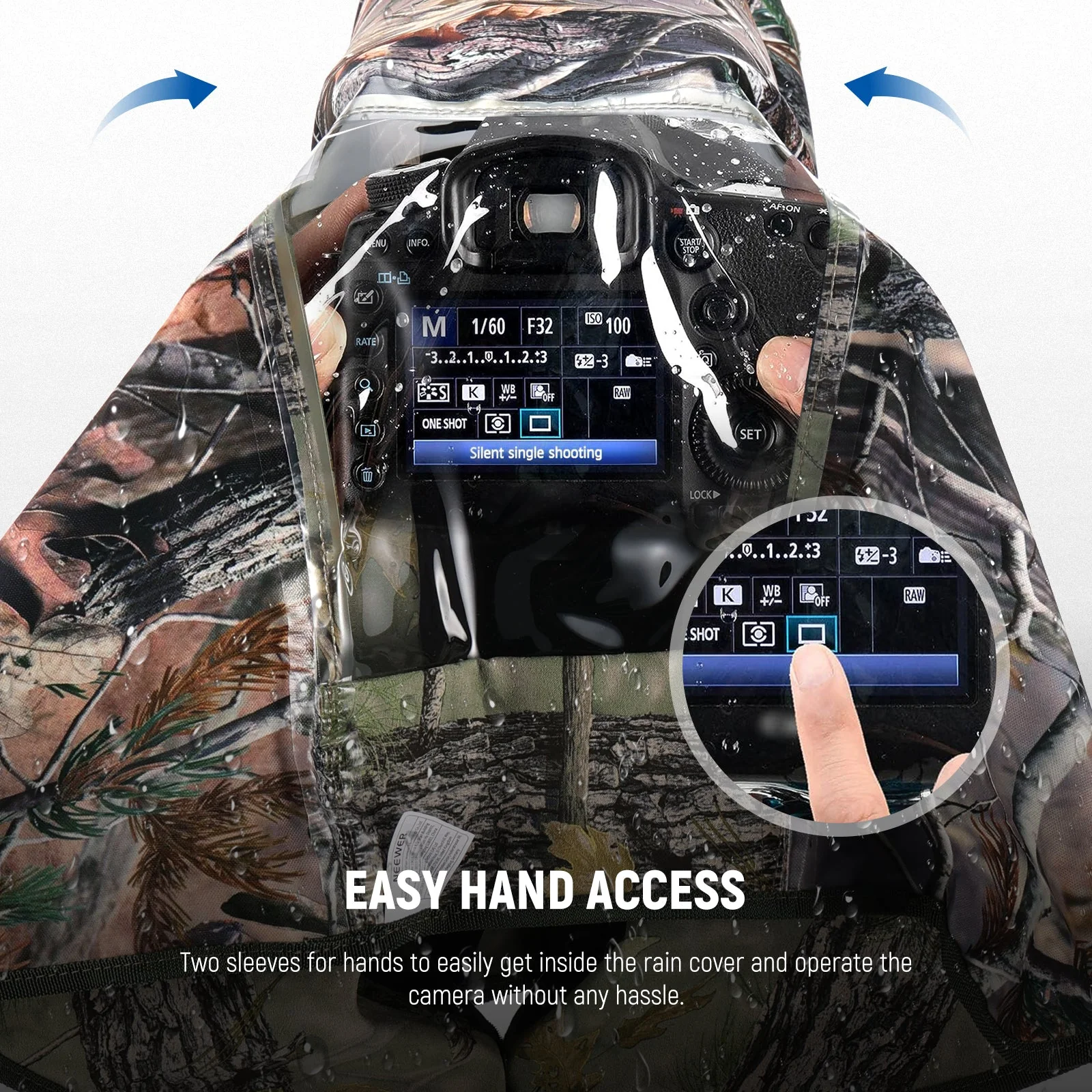 NEEWER PB019 Dual Sided Camouflage Camera Rain Cover - Image 4