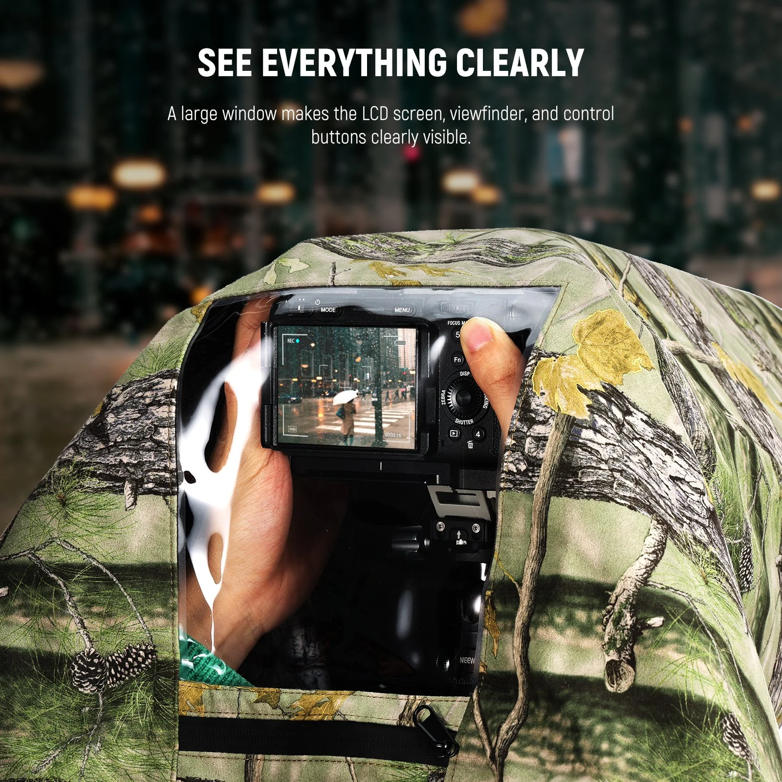 NEEWER PB019 Dual Sided Camouflage Camera Rain Cover - Image 5