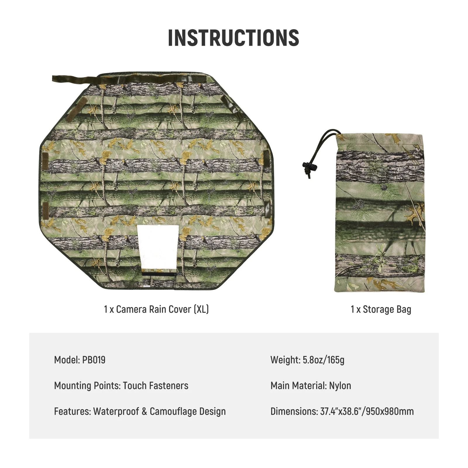 NEEWER PB019 Dual Sided Camouflage Camera Rain Cover - Image 8