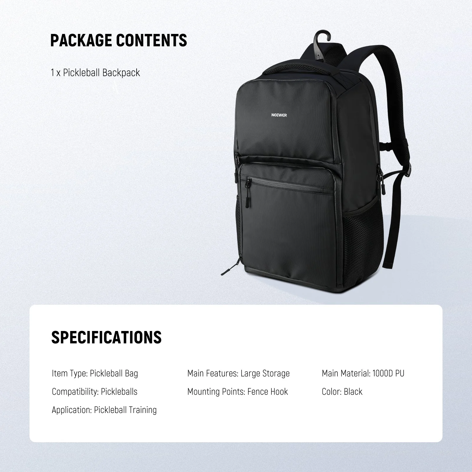 NEEWER PB01B Pickleball Backpack - Image 9