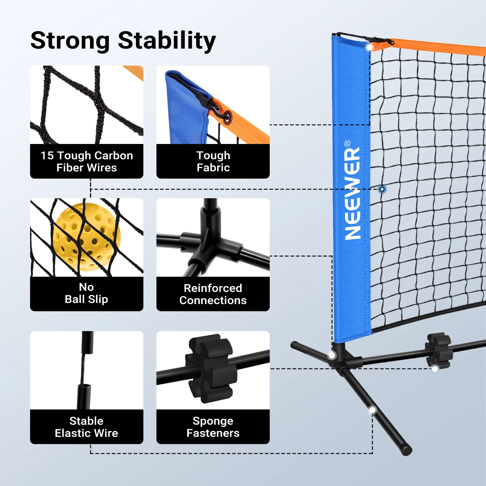 NEEWER PB01N/PB02N Portable Detachable Pickleball Net - Image 11