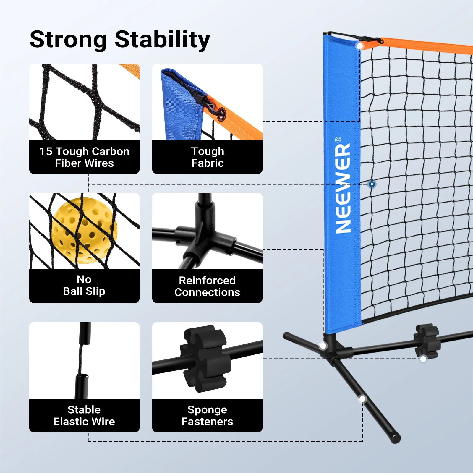 NEEWER PB01N/PB02N Portable Detachable Pickleball Net - Image 4