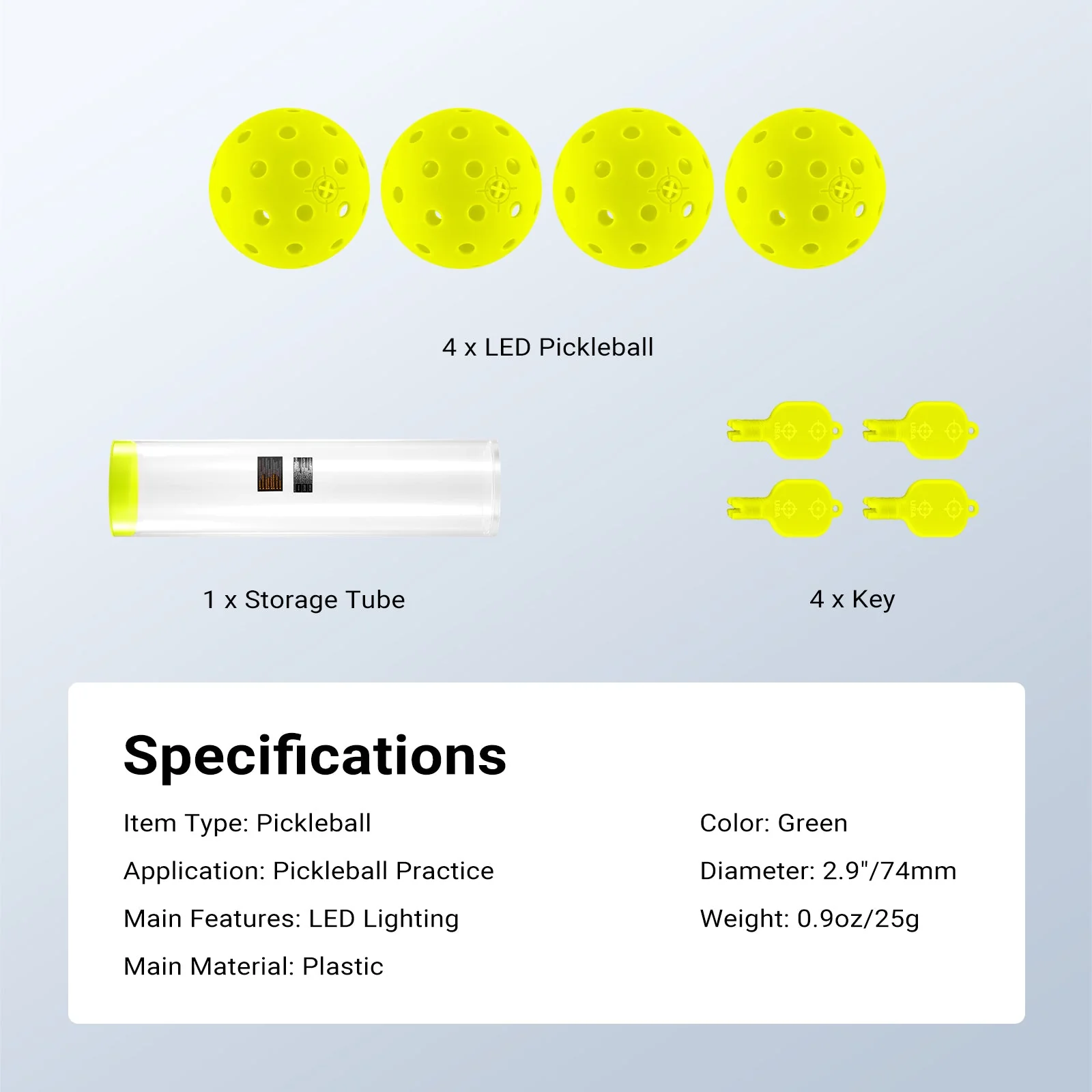 NEEWER PB02 4 Packs LED Pickleball Set - Image 7