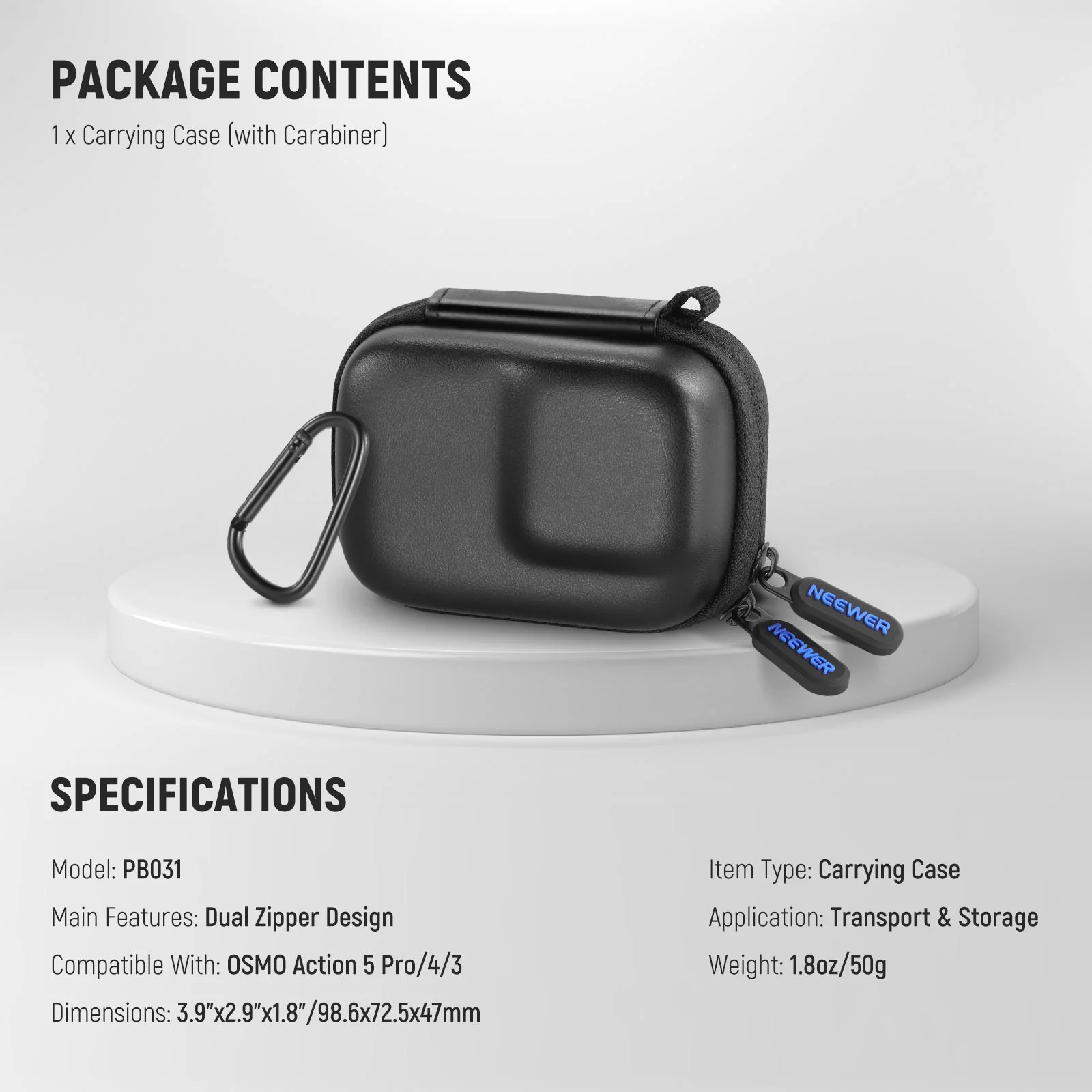 NEEWER PB031 Carrying Case For DJI Osmo Action 5 Pro 4 3 - Image 7