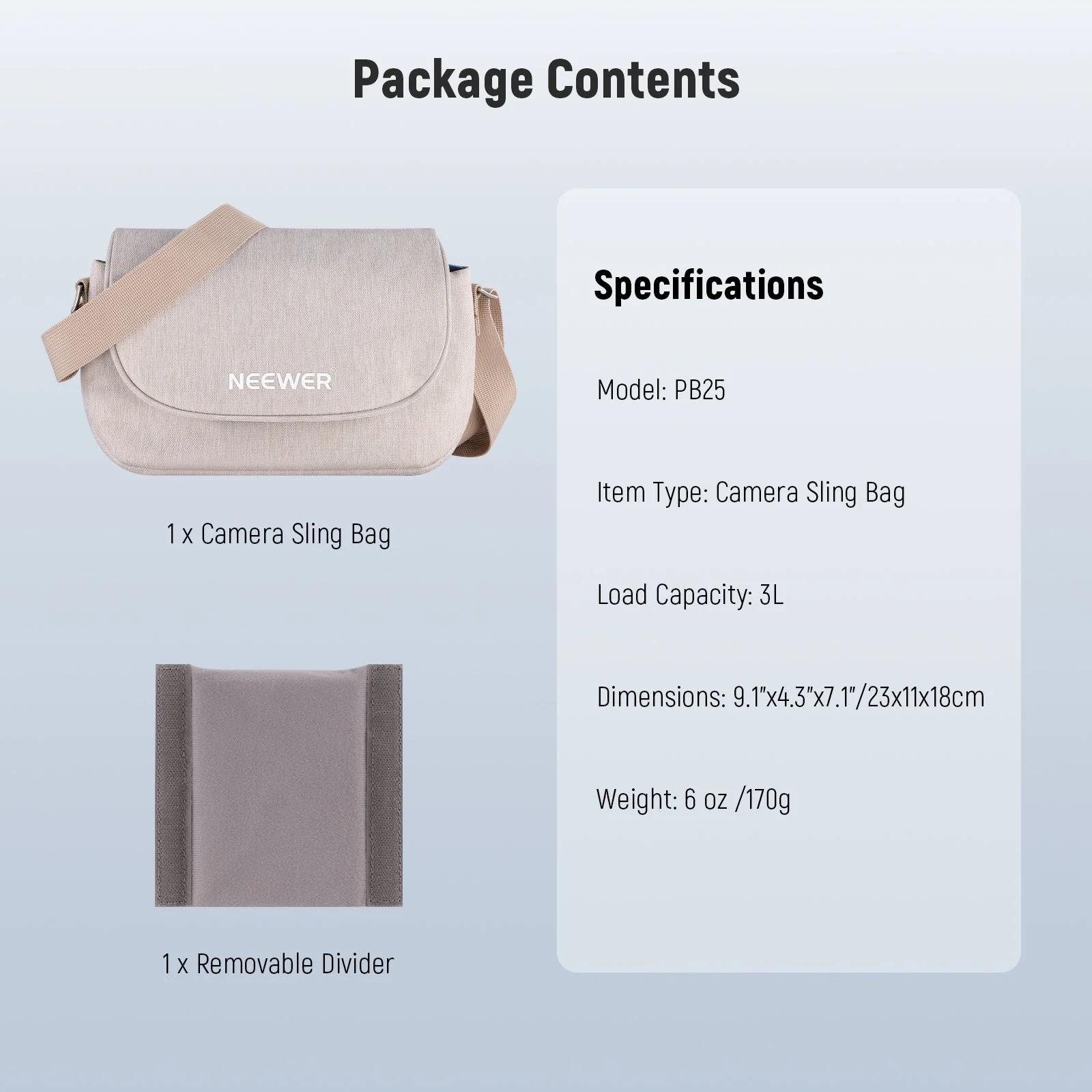 NEEWER PB25 Camera Sling Bag Water Resistant Crossbody - Image 8