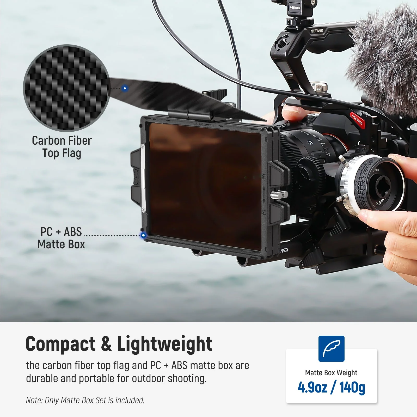 NEEWER PG002 Mini Matte Box with Two 4"x5.65" Filter Trays - Image 6